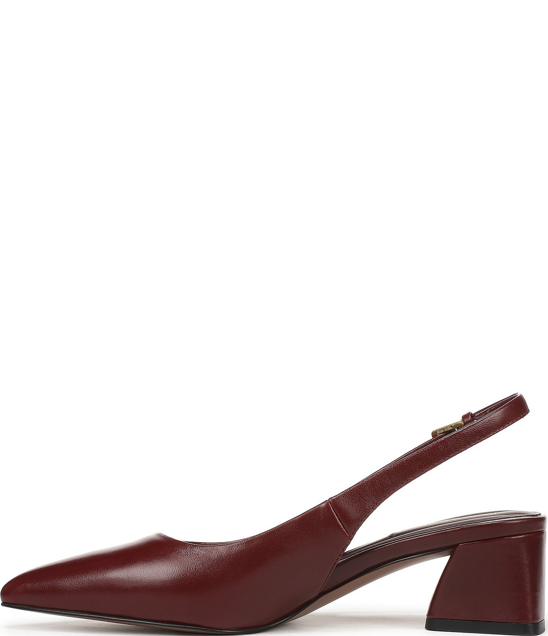 Franco Sarto Racer Leather Pointed Toe Block Heel Slingback Pumps