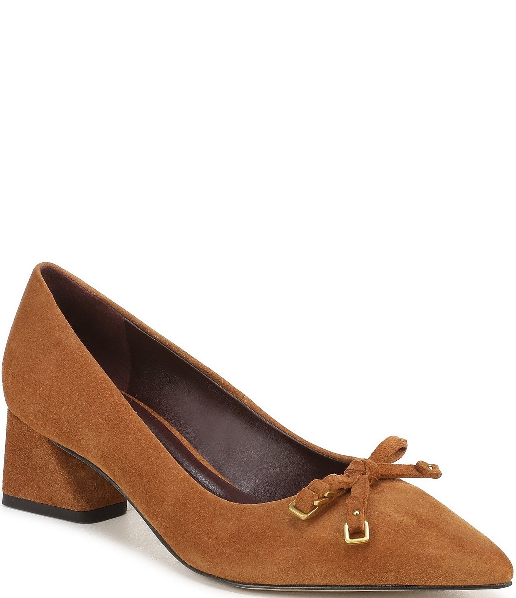 Franco Sarto Racer Suede Bow Pointed Toe Pumps