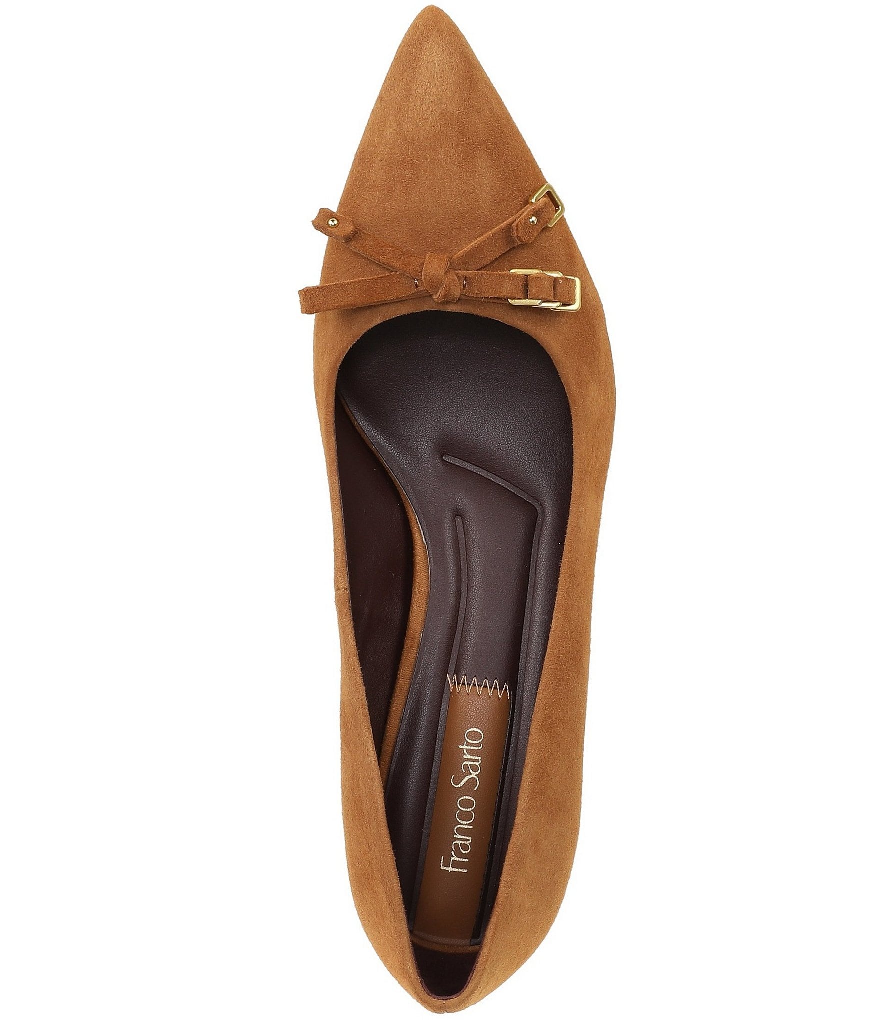 Franco Sarto Racer Suede Bow Pointed Toe Pumps