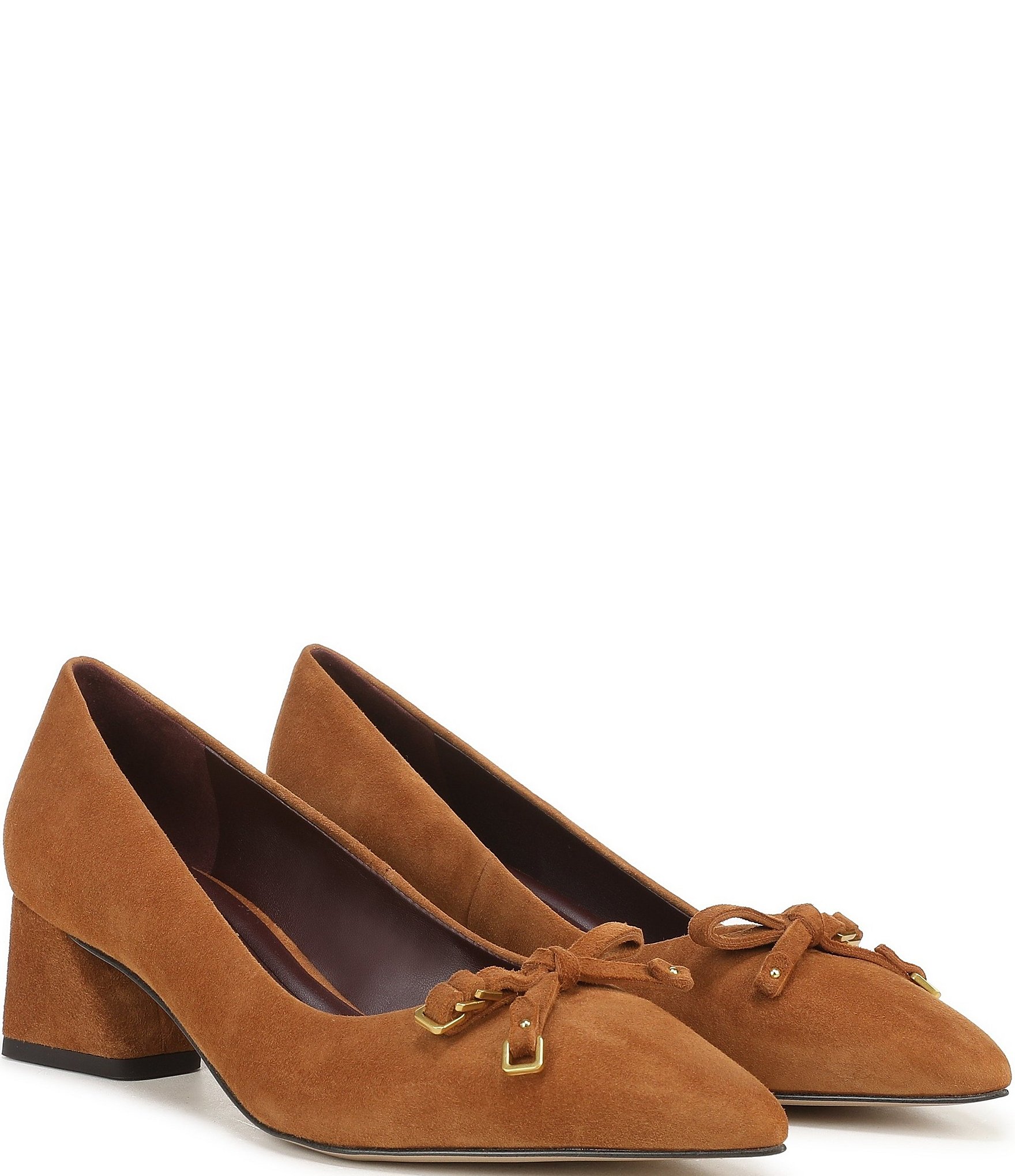 Franco Sarto Racer Suede Bow Pointed Toe Pumps