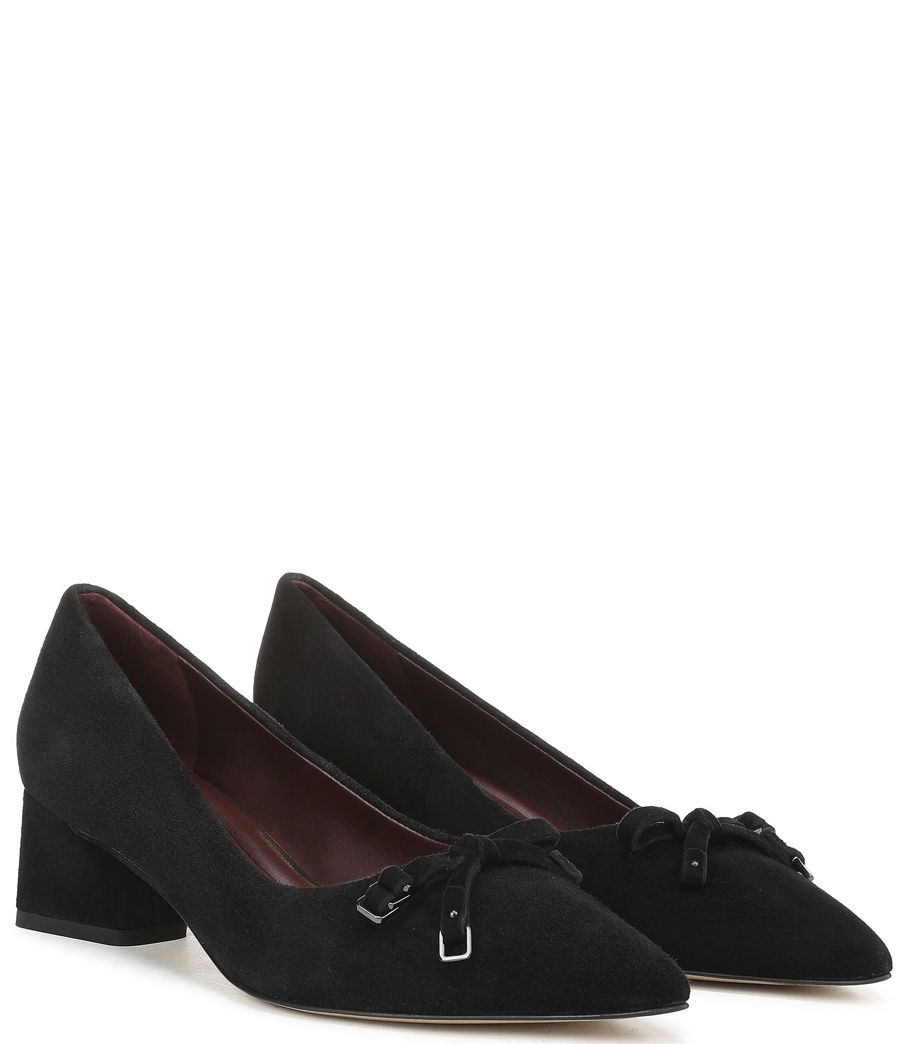Franco Sarto Racer Suede Bow Pointed Toe Pumps