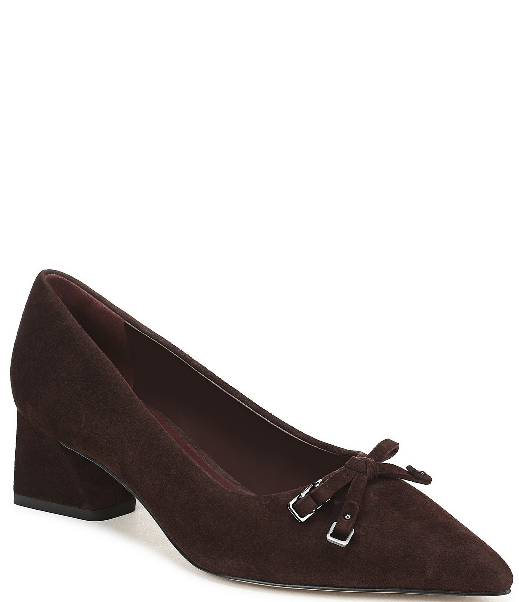 Franco Sarto Racer Suede Bow Pointed Toe Pumps