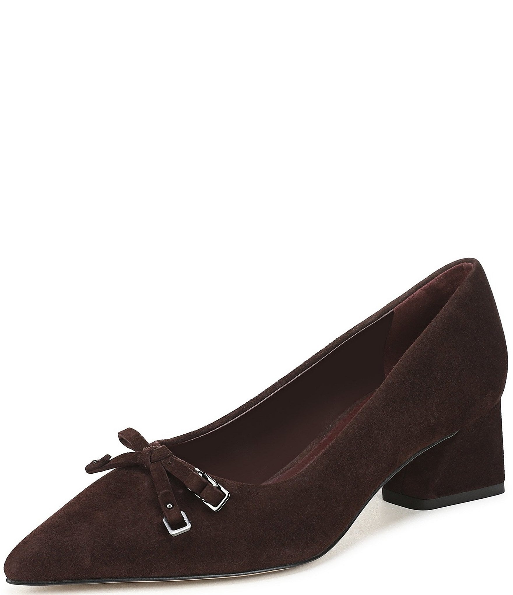 Franco Sarto Racer Suede Bow Pointed Toe Pumps