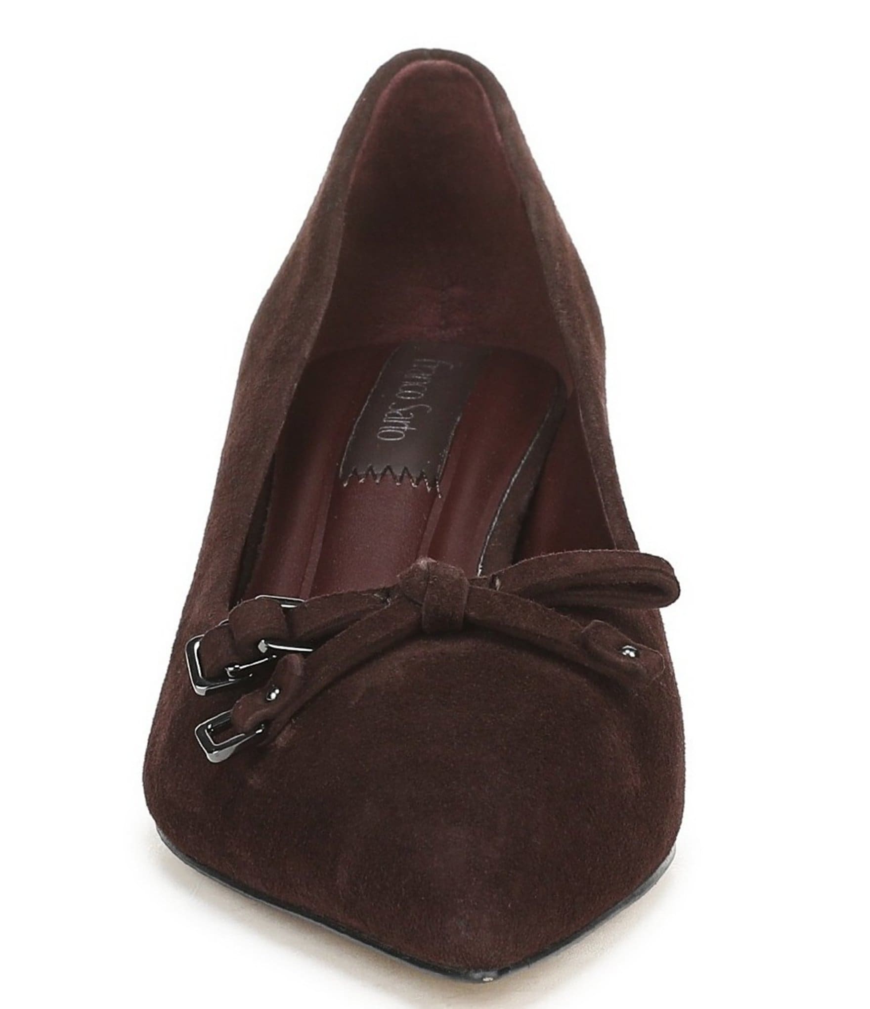 Franco Sarto Racer Suede Bow Pointed Toe Pumps