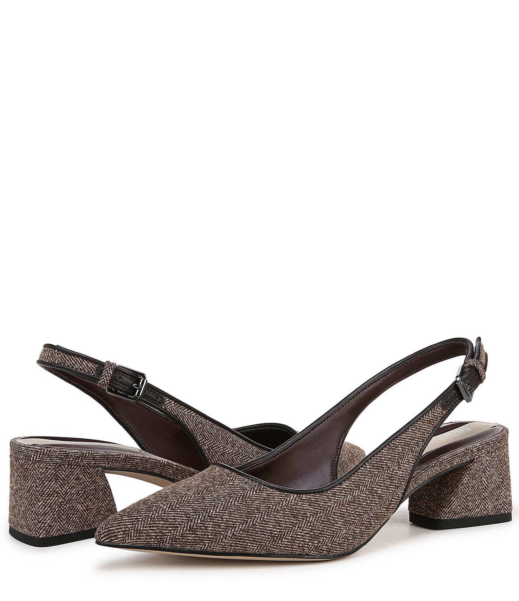 Franco Sarto Racer2 Herringbone Fabric Slingback Pumps