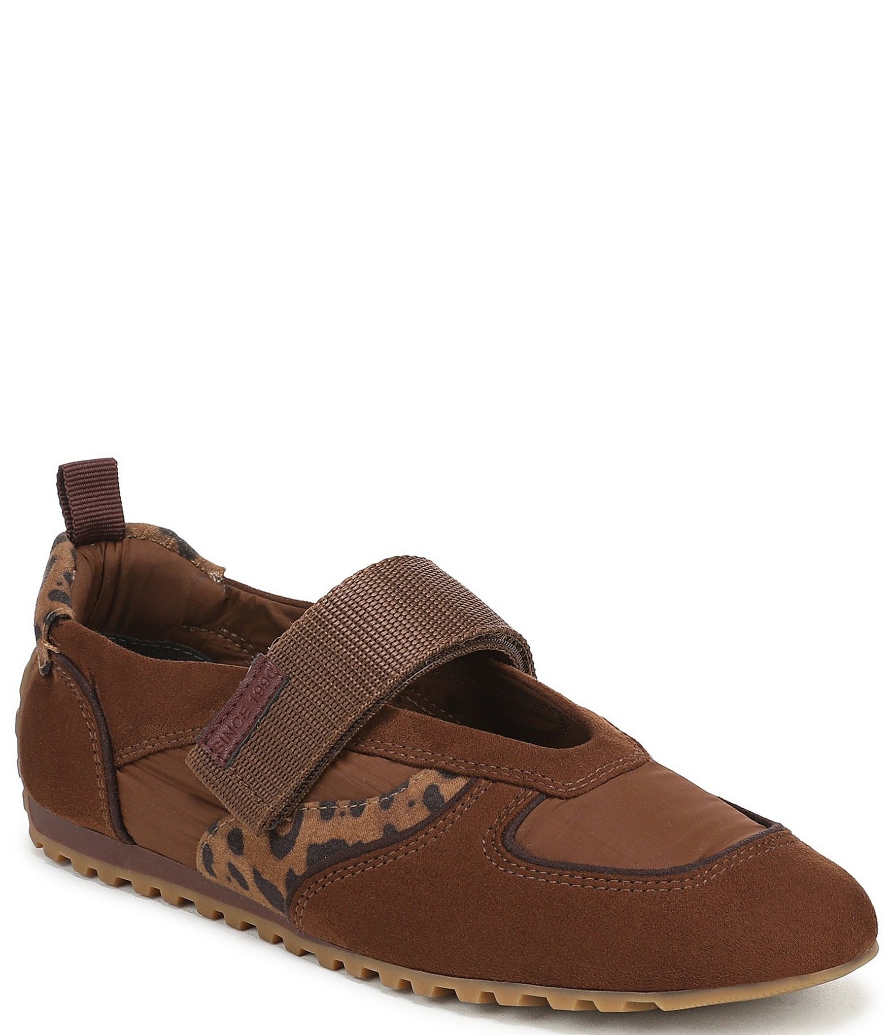 Franco Sarto Raina Leopard Print Accent Hook-and-Loop Sneakers