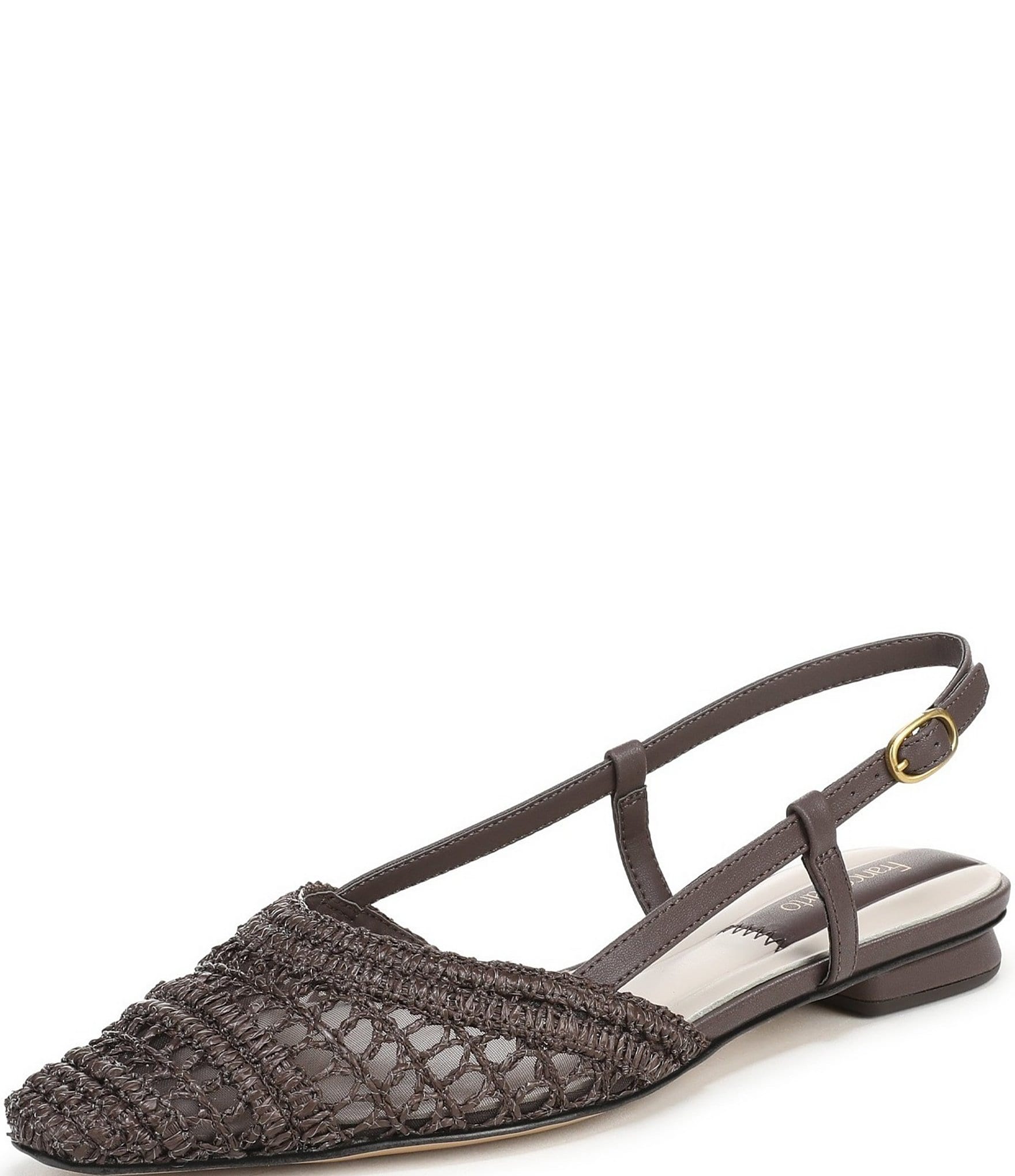 Franco Sarto Riona Woven Raffia Slingback Flats