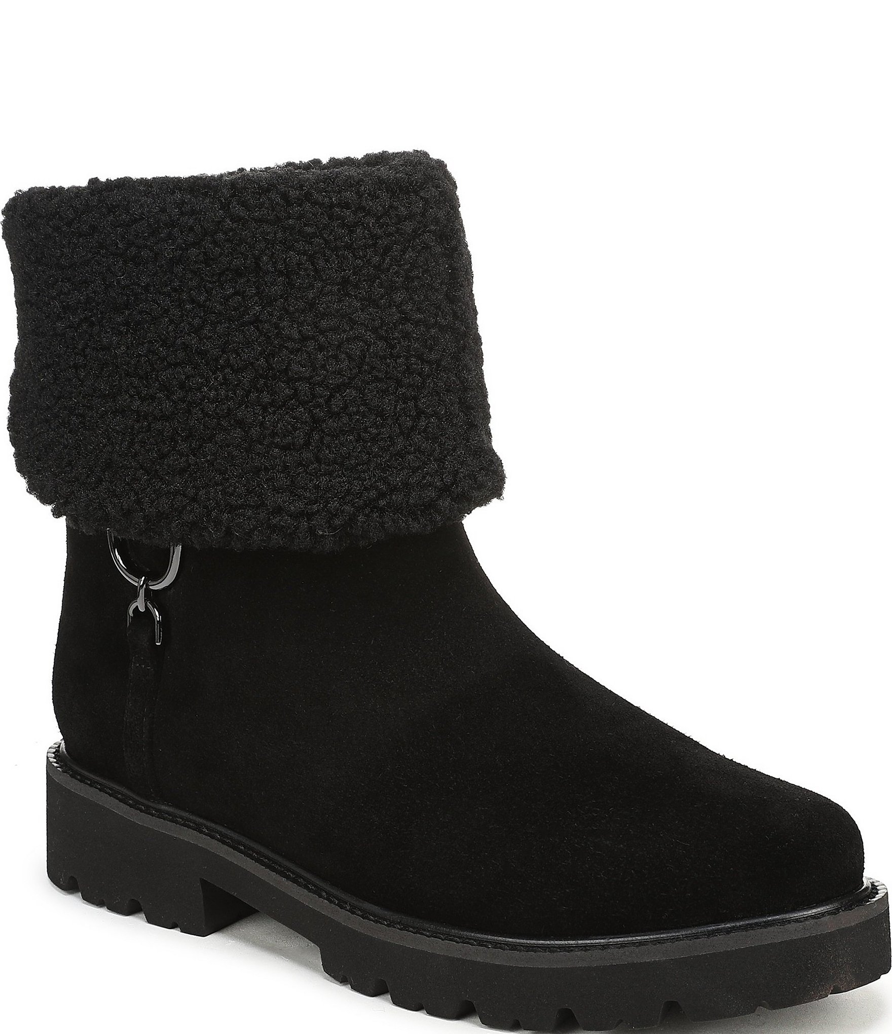 Franco Sarto Sahana Suede Sherpa Collar Booties