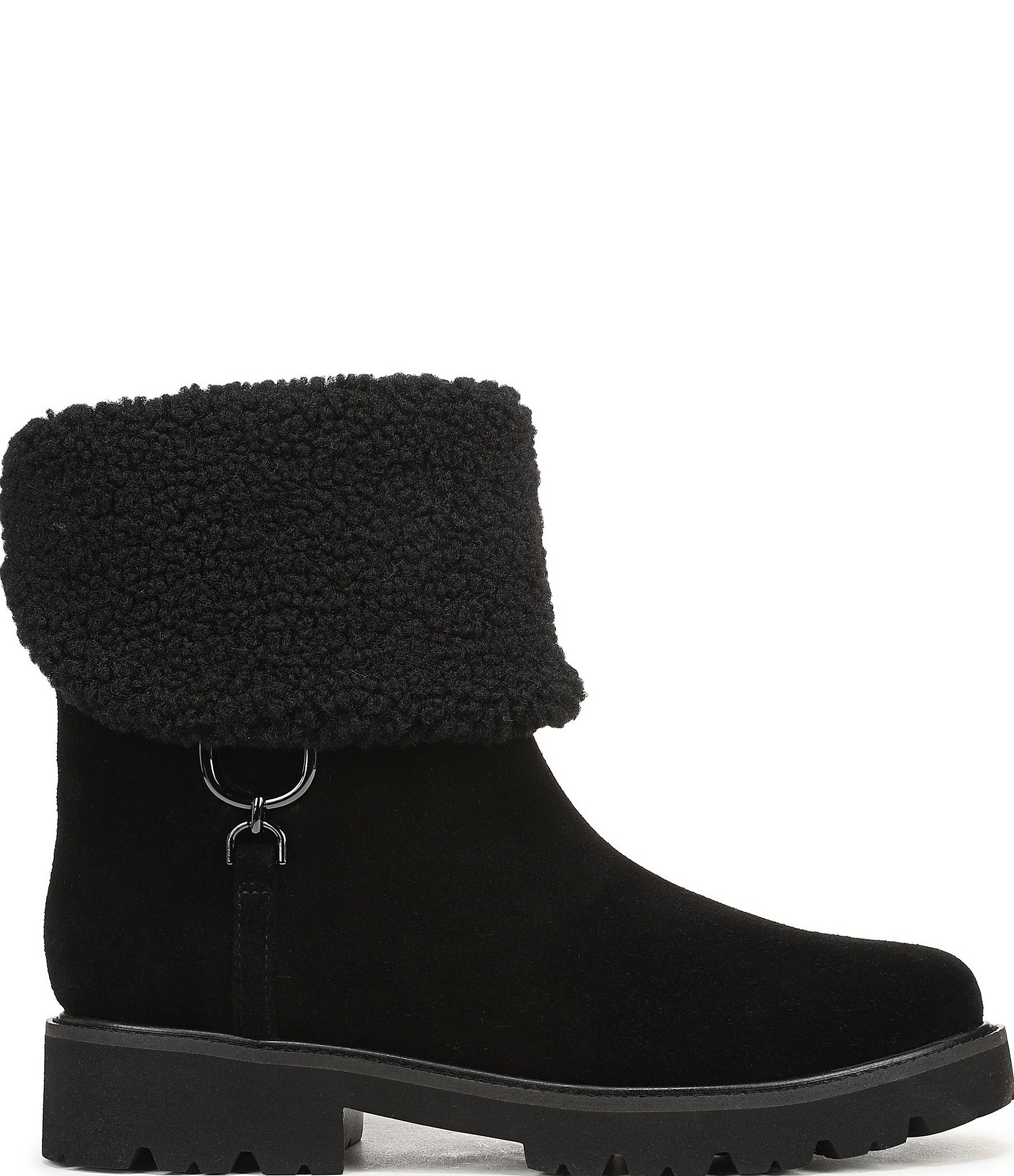 Franco Sarto Sahana Suede Sherpa Collar Booties
