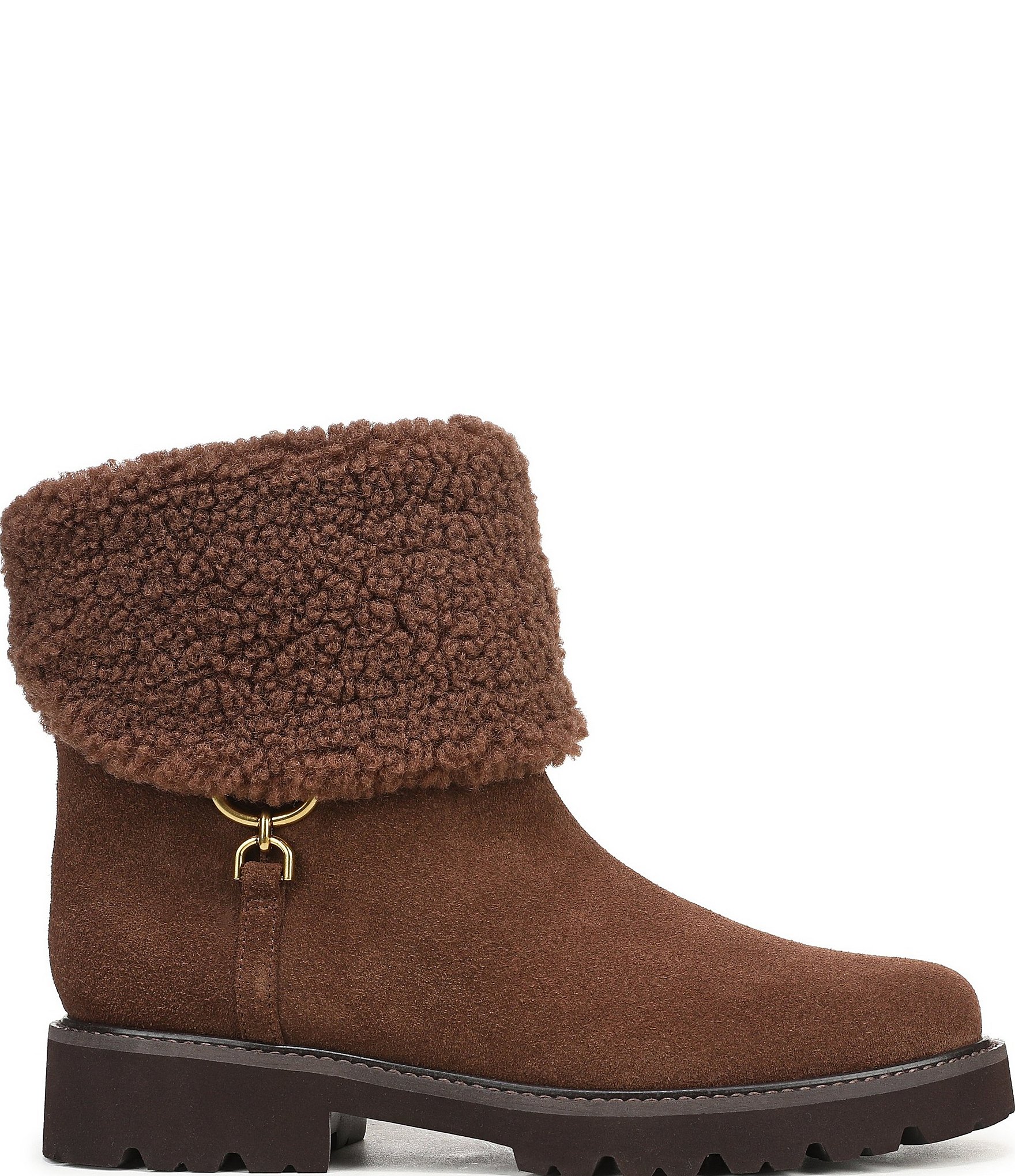 Franco Sarto Sahana Suede Sherpa Collar Booties