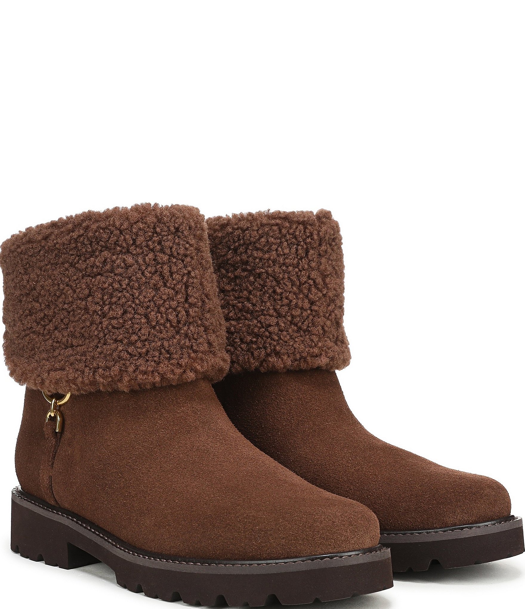 Franco Sarto Sahana Suede Sherpa Collar Booties
