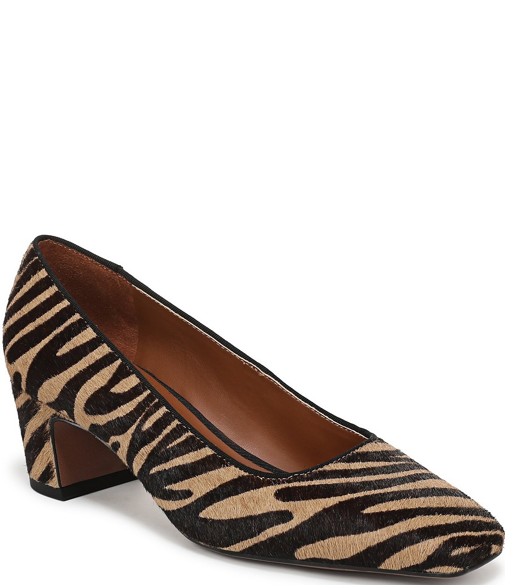 Franco Sarto Salino2 Zebra Print Square Toe Pumps