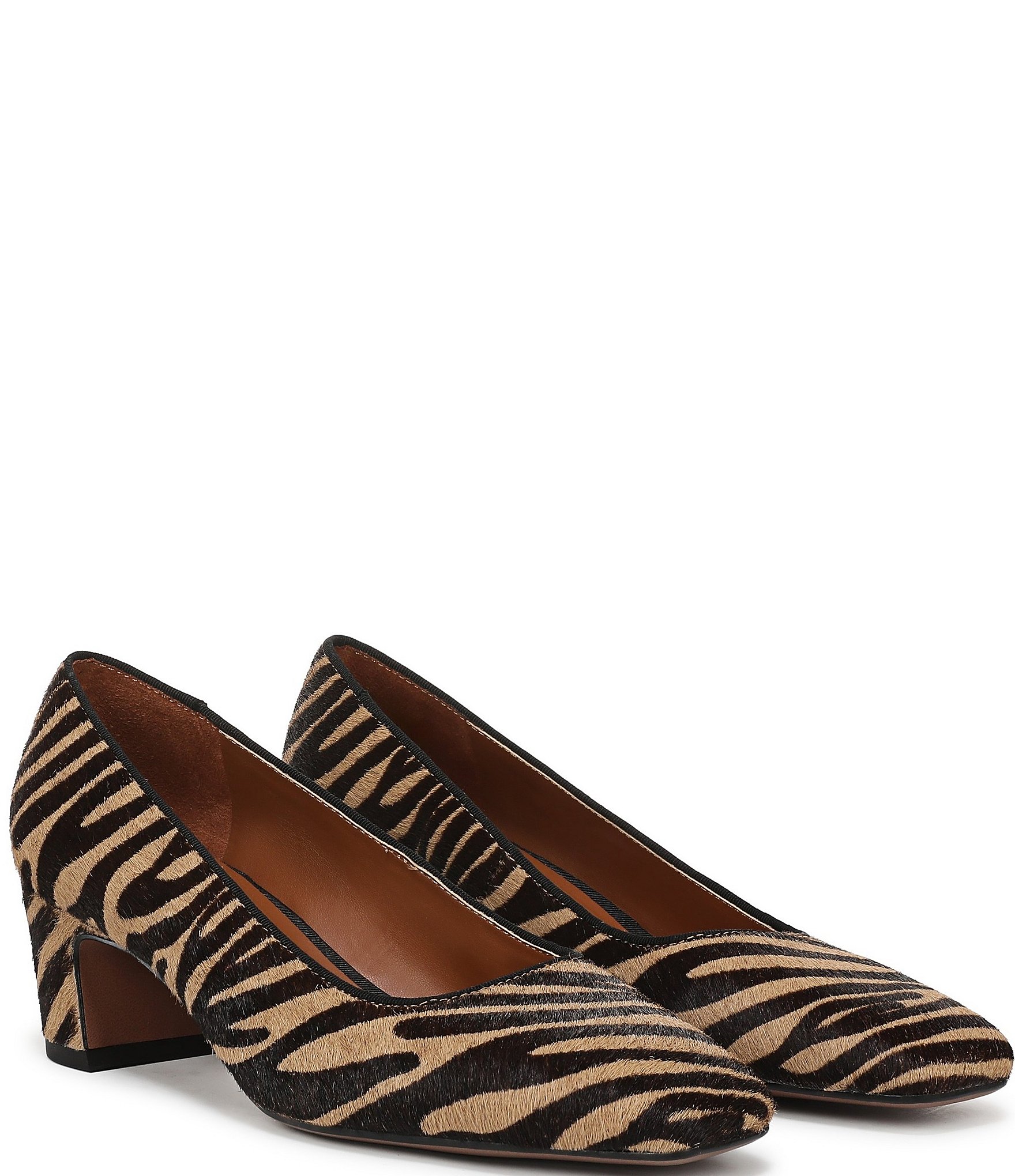 Franco Sarto Salino2 Zebra Print Square Toe Pumps