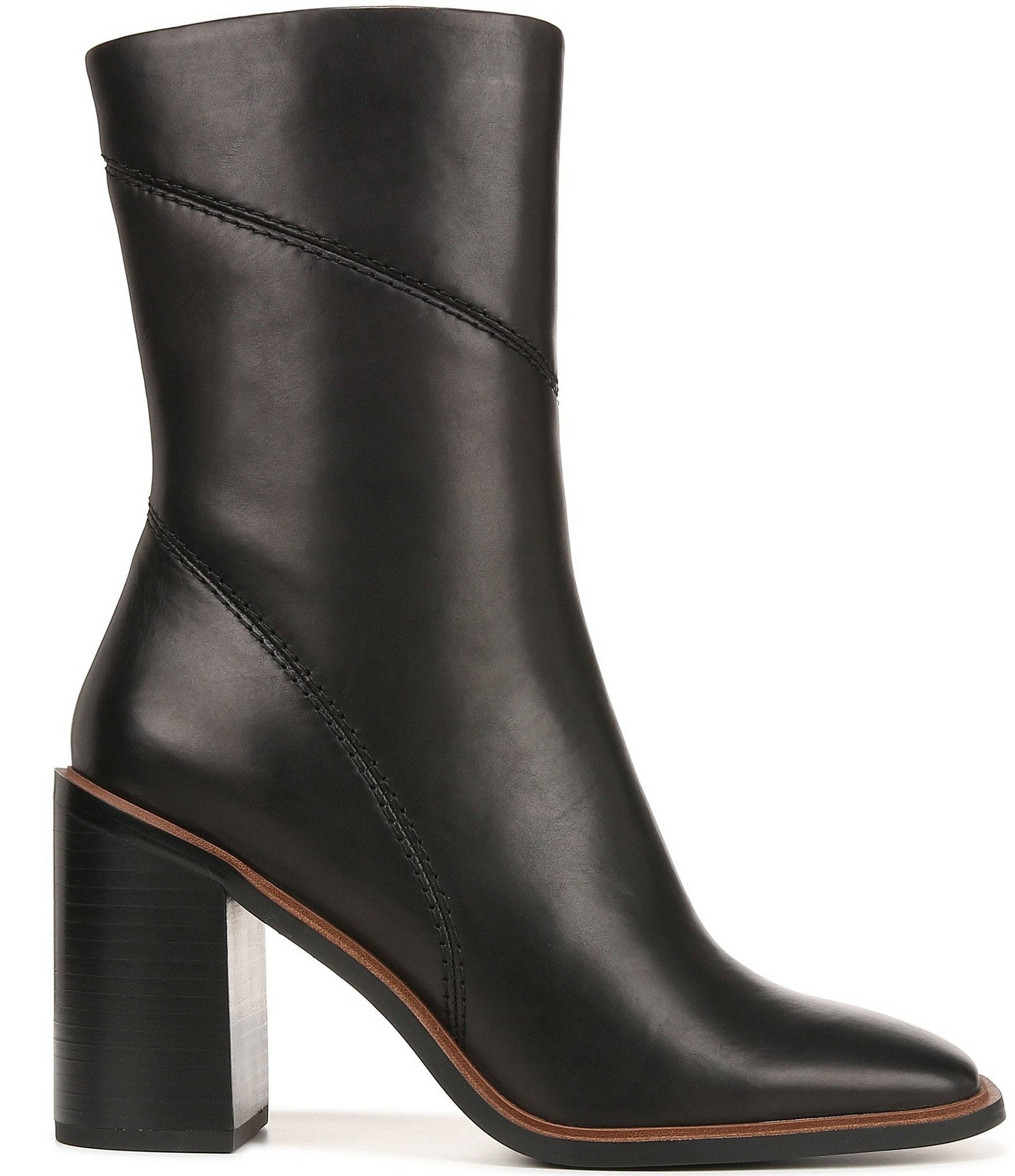 Franco Sarto Stevie Leather Square Toe Booties