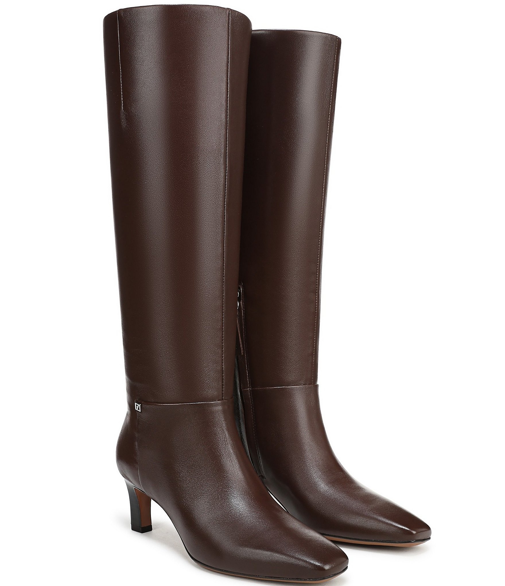 Franco Sarto Timmy Leather Kitten Heel Tall Boots