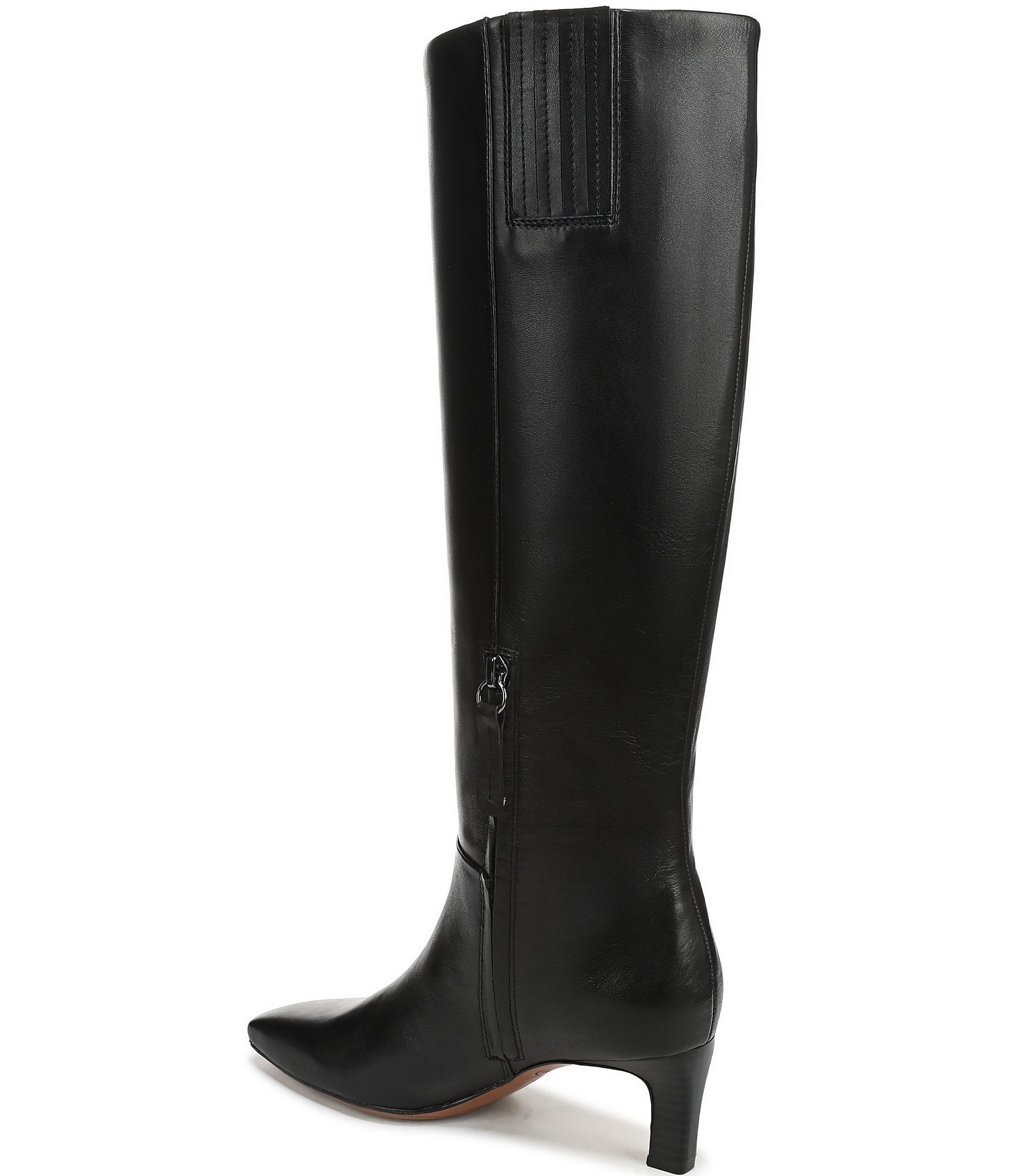 Franco Sarto Timmy Leather Kitten Heel Tall Boots