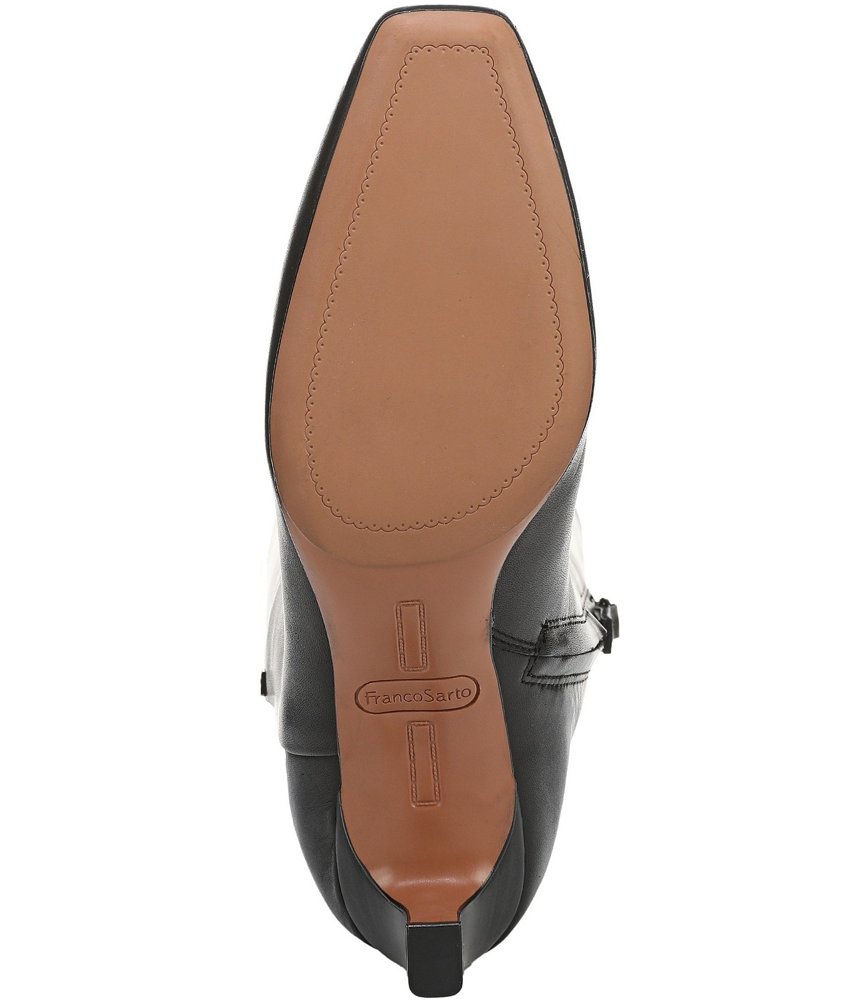 Franco Sarto Timmy Leather Kitten Heel Tall Boots