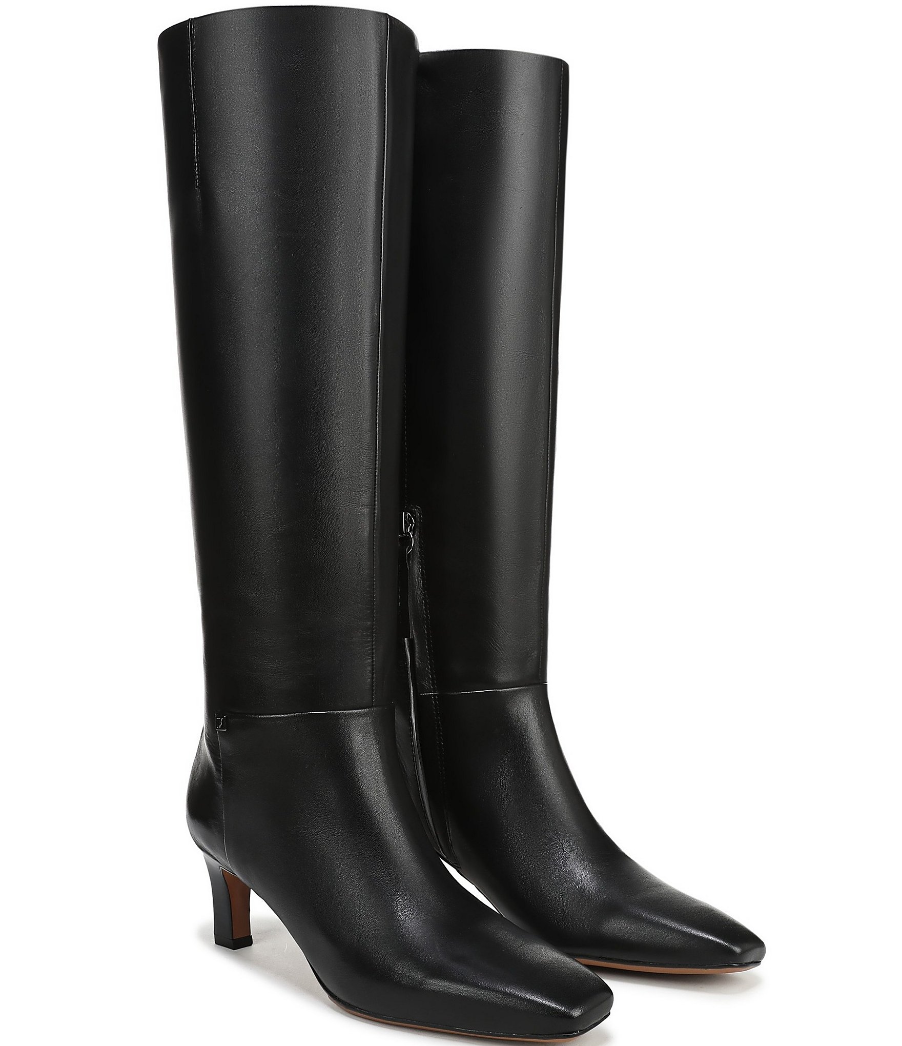 Franco Sarto Timmy Leather Kitten Heel Tall Boots