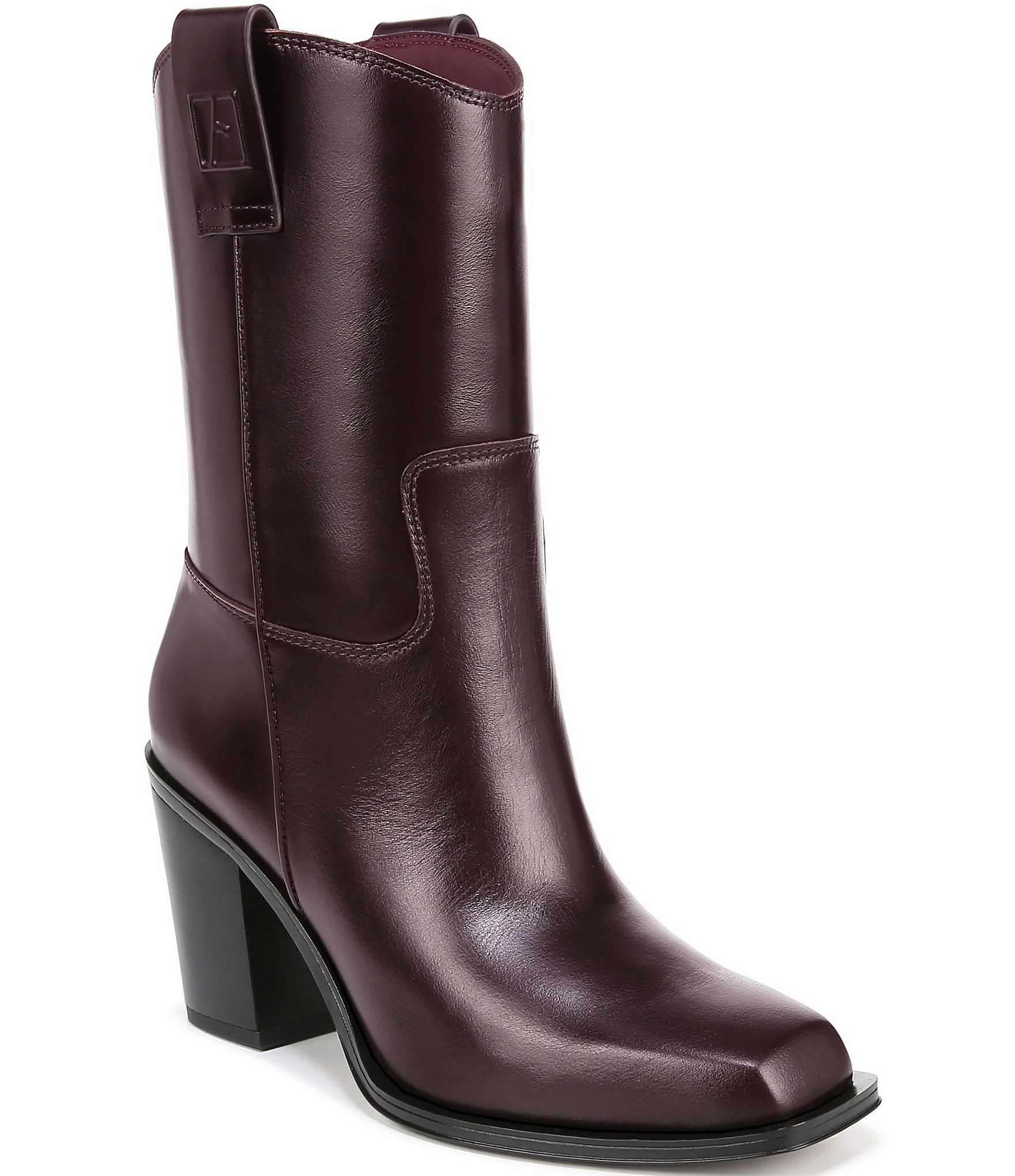 Franco Sarto Valor Leather Square Toe Boots | Dillard's