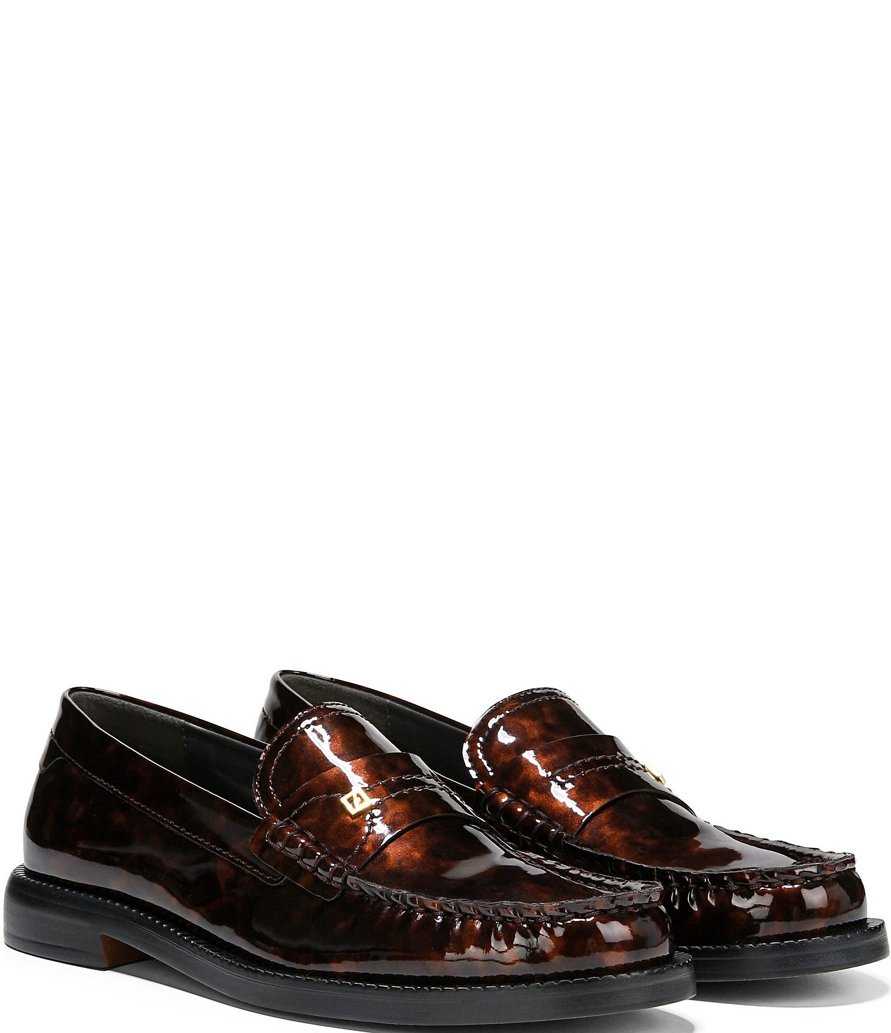 Franco Sarto Yulisa Patent Tortoise Print Loafers