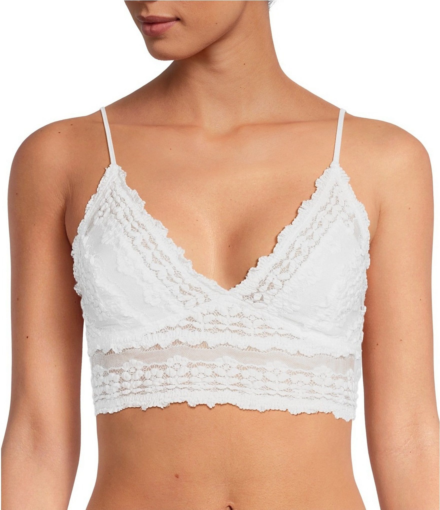 Free People Amina Lace Longline V-Neck Bralette