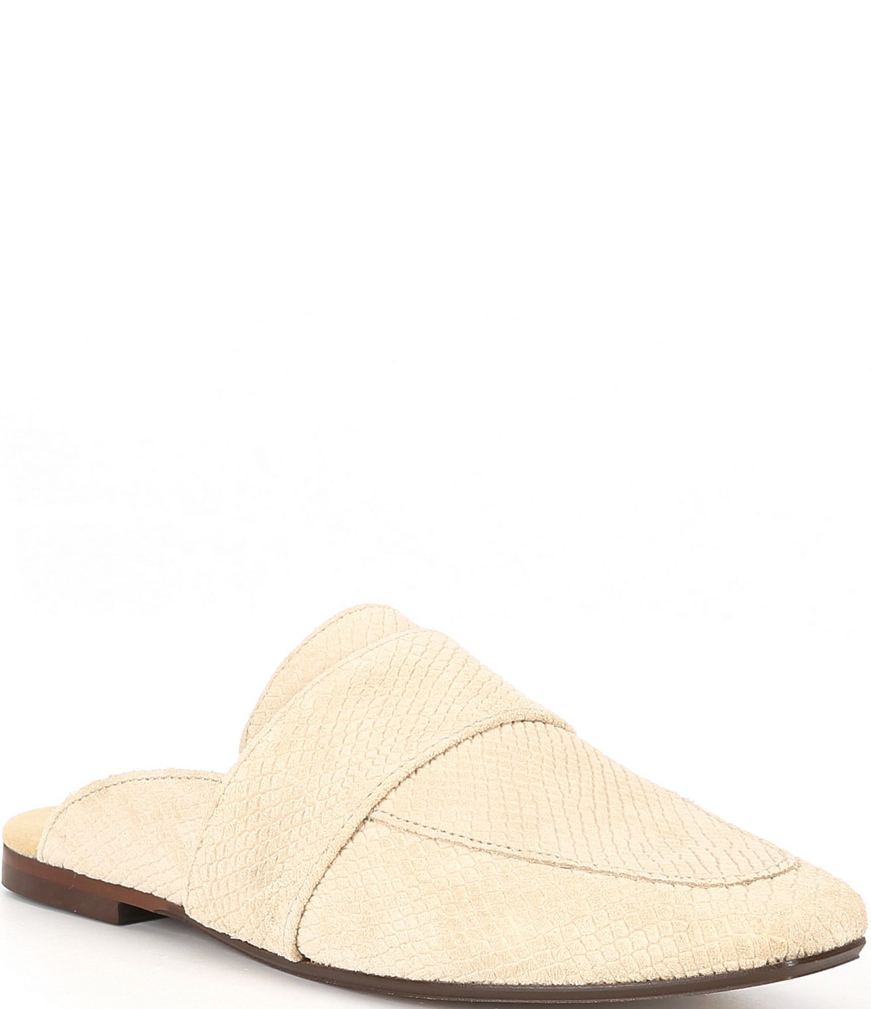 Free People At Ease Loafer 2.0 Embossed Suede Mules Dillard s