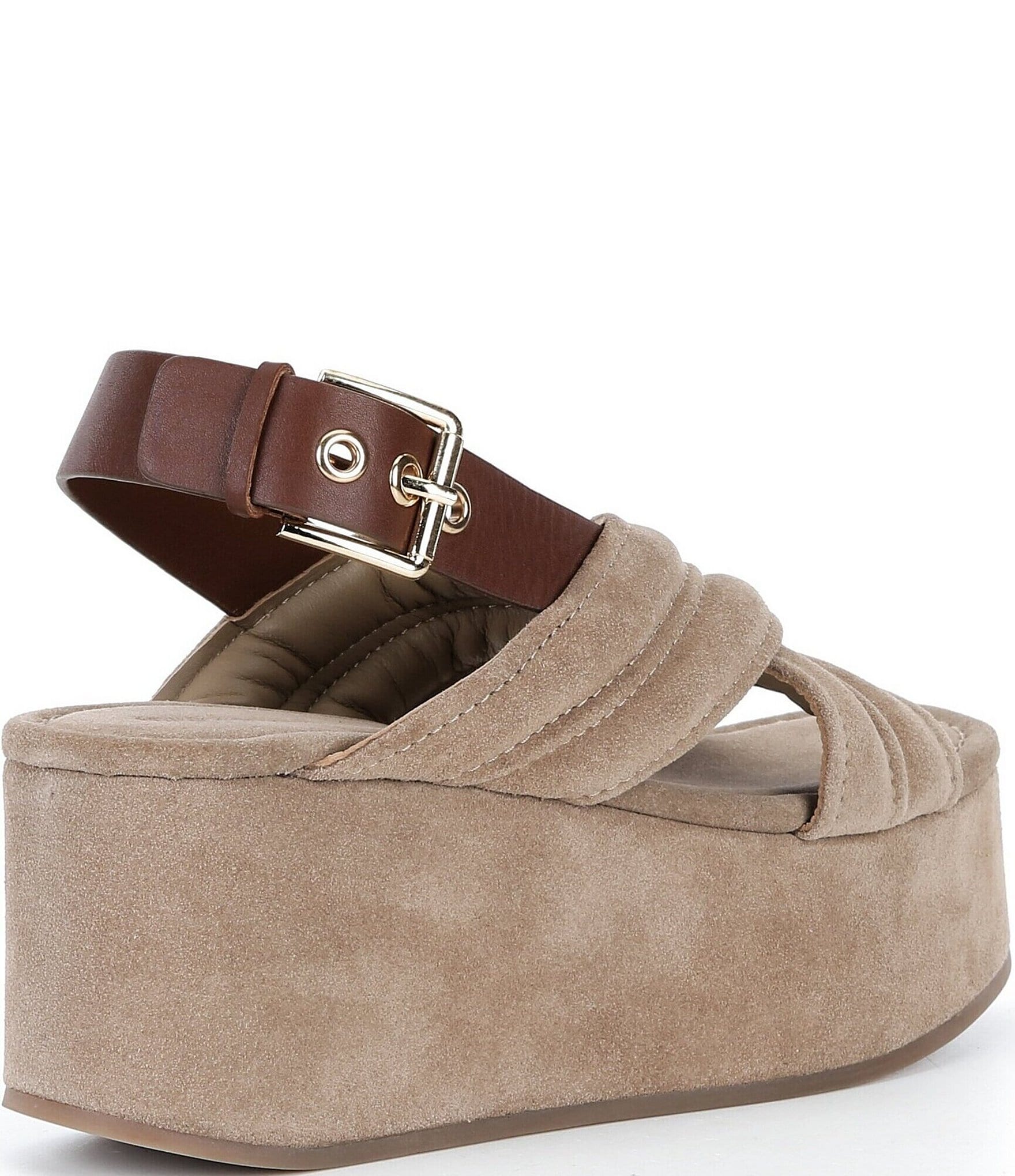 Free People Beach Party Suede Slingback Platform Sandals