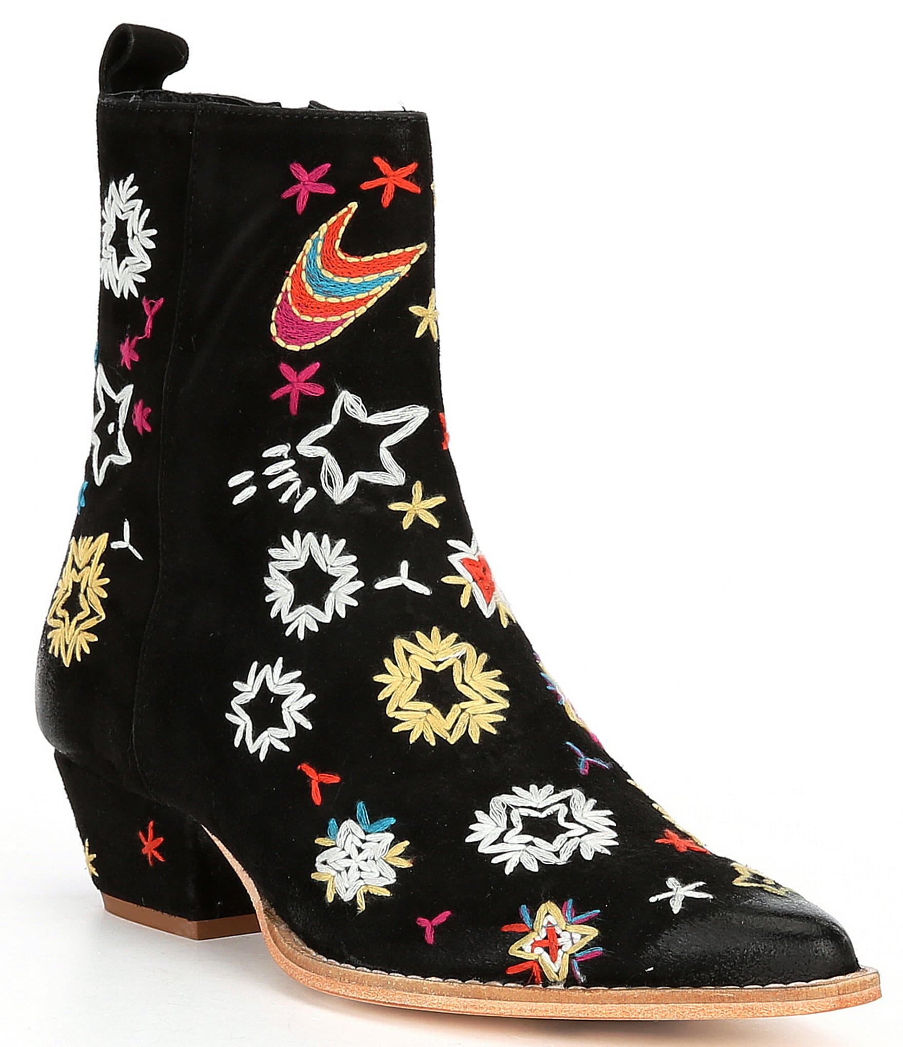 Free People Bowers Embroidered Leather Western Booties | Dillard's