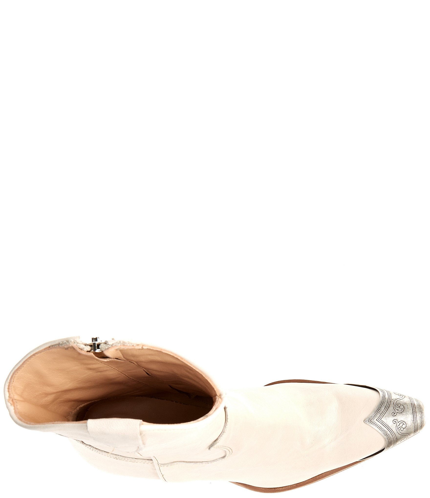 Free People Brayden Leather Metal Toe Tip Western Booties