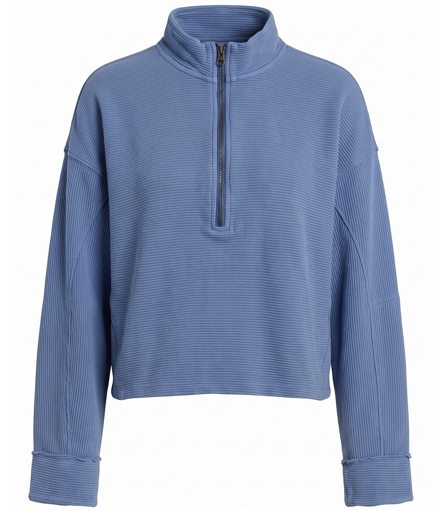 Free People Celeste Quarter Zip Stand Collar Long Sleeve Knit Top