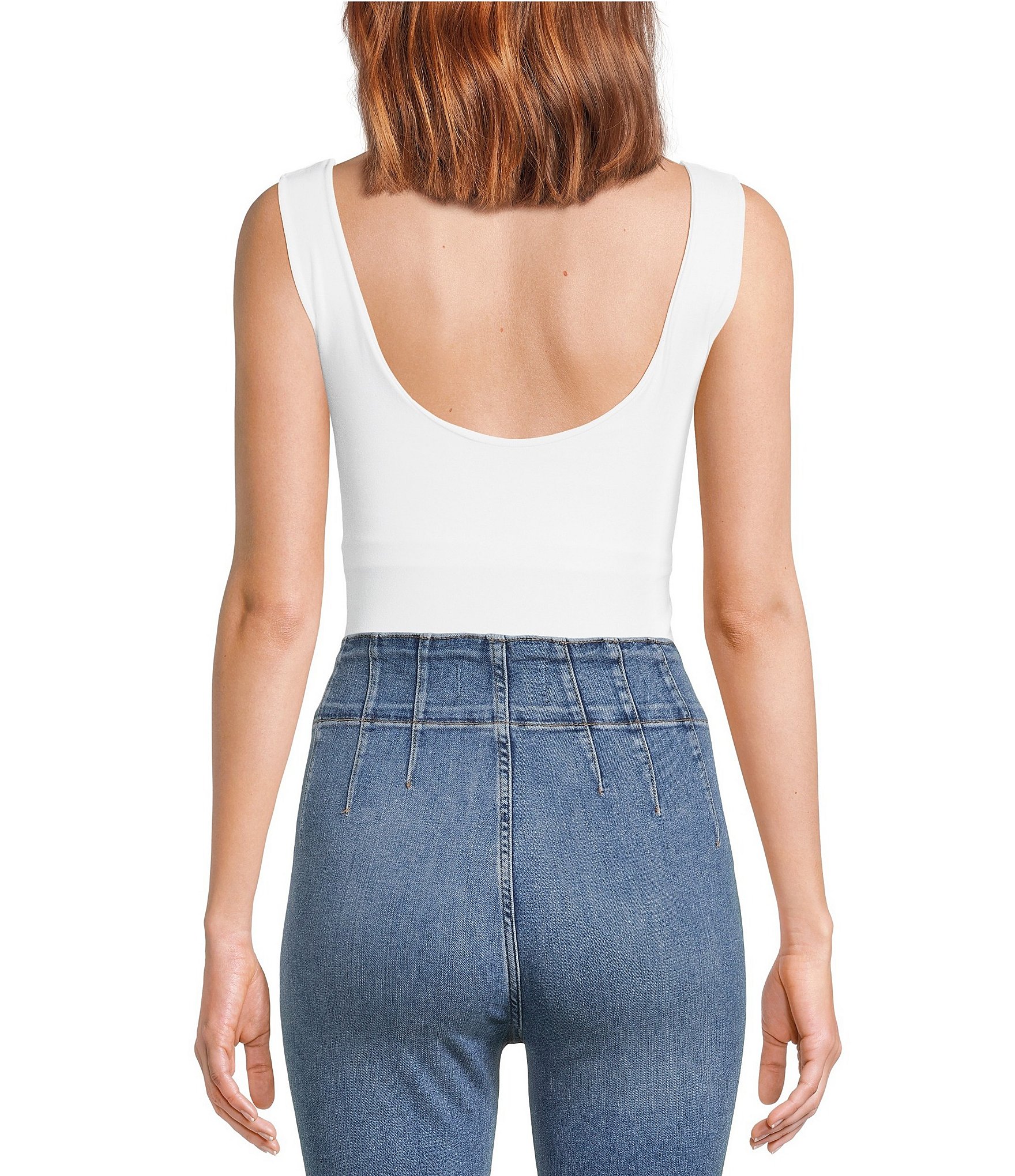 Free People Clean Lines Scoop Neck Sleeveless Bodysuit