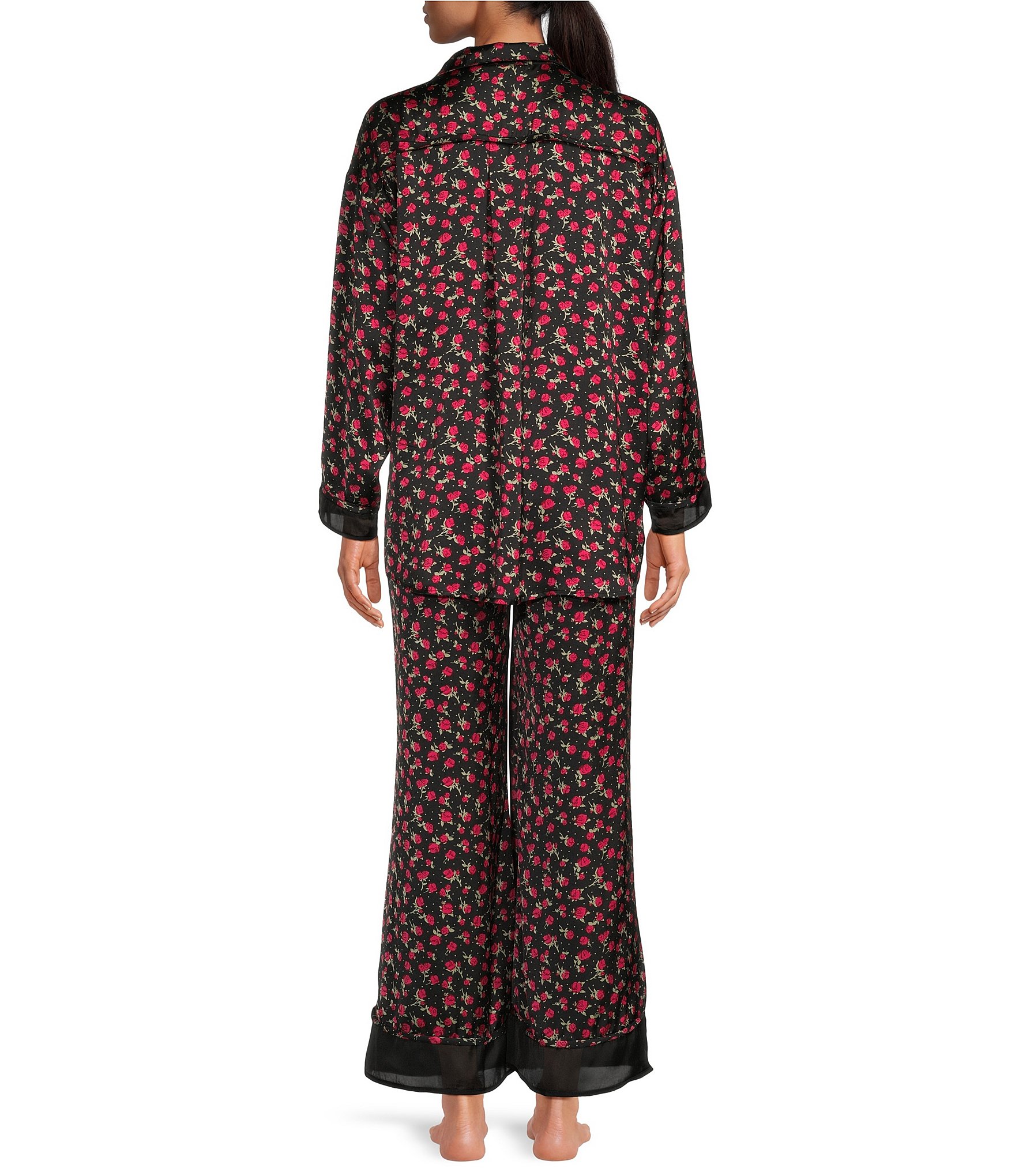 Free People Dreamy Days Floral Print Lightweight Satin Oversized Pajama Set