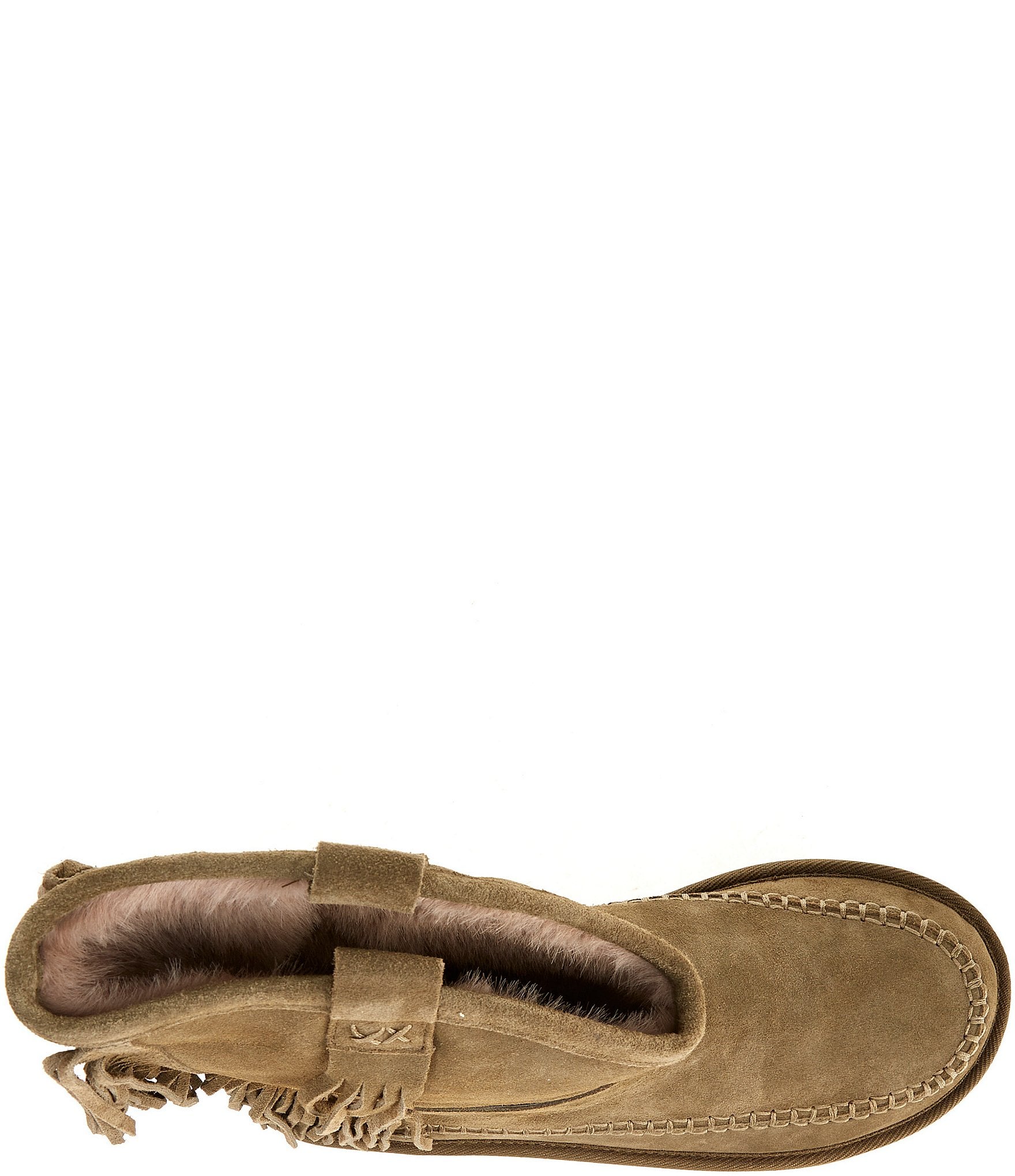 Free People Faye Suede Fringe Mid Calf Boots