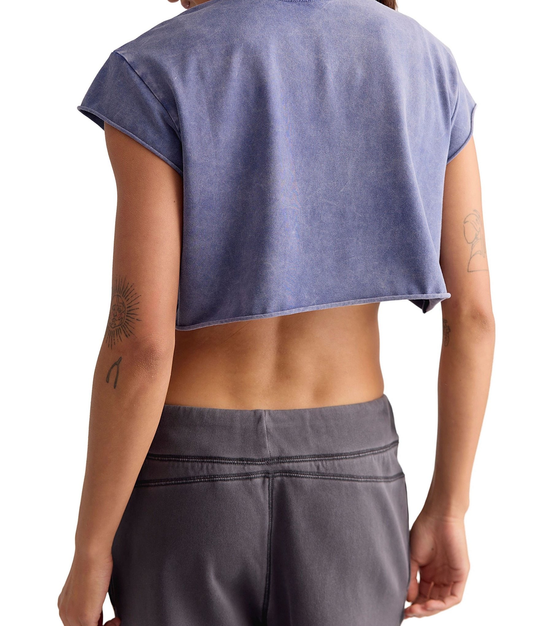 Free People FP Movement Hot Shot Crew Neck Short Sleeve Cropped Tee