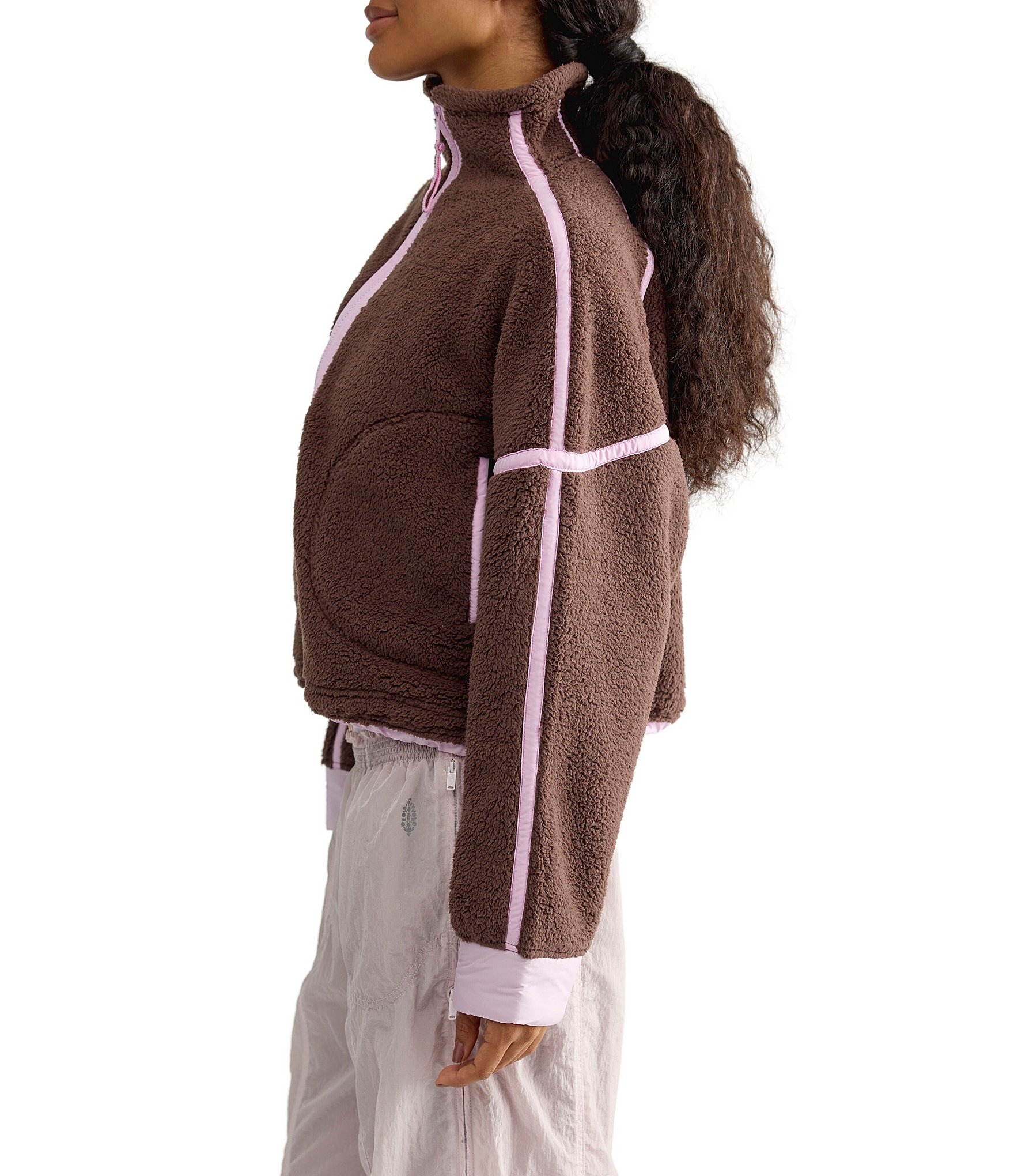 Free People FP Movement Mountain High Long Sleeve High Neck Full-Zip Fleece Jacket