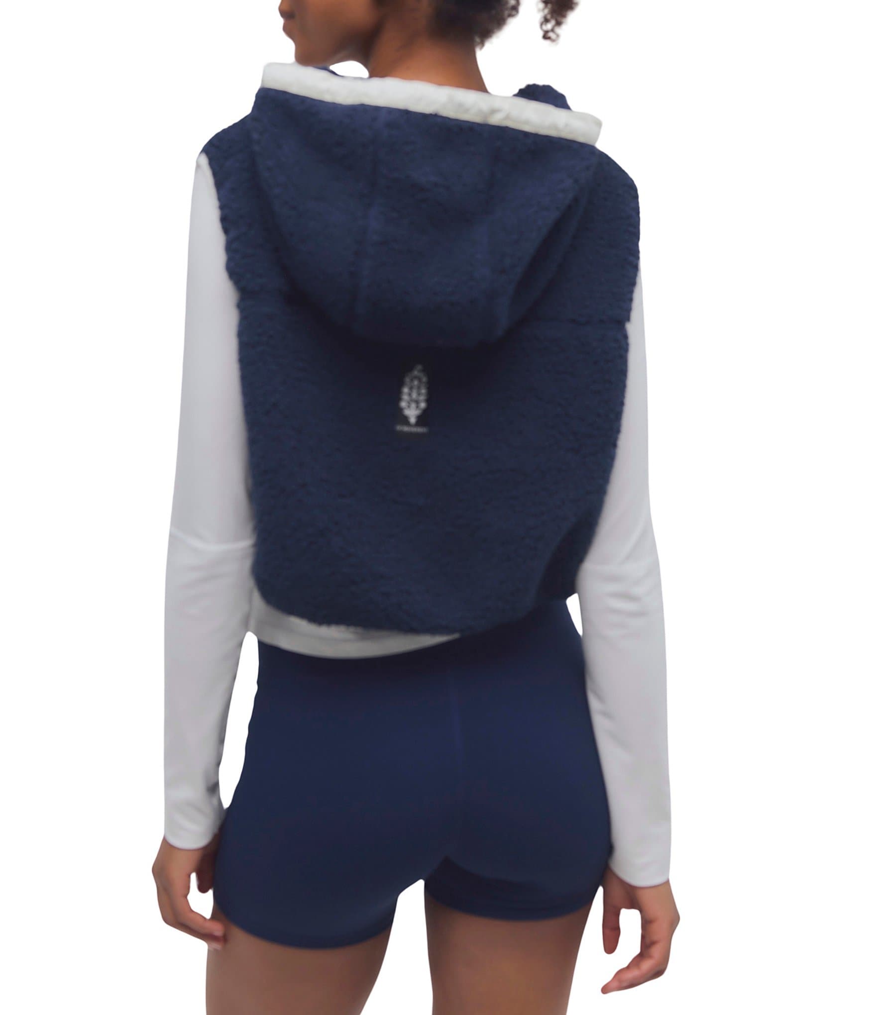 Free People FP Movement Sky High Hooded Sleeveless 2-Way Zip Front Fleece Vest