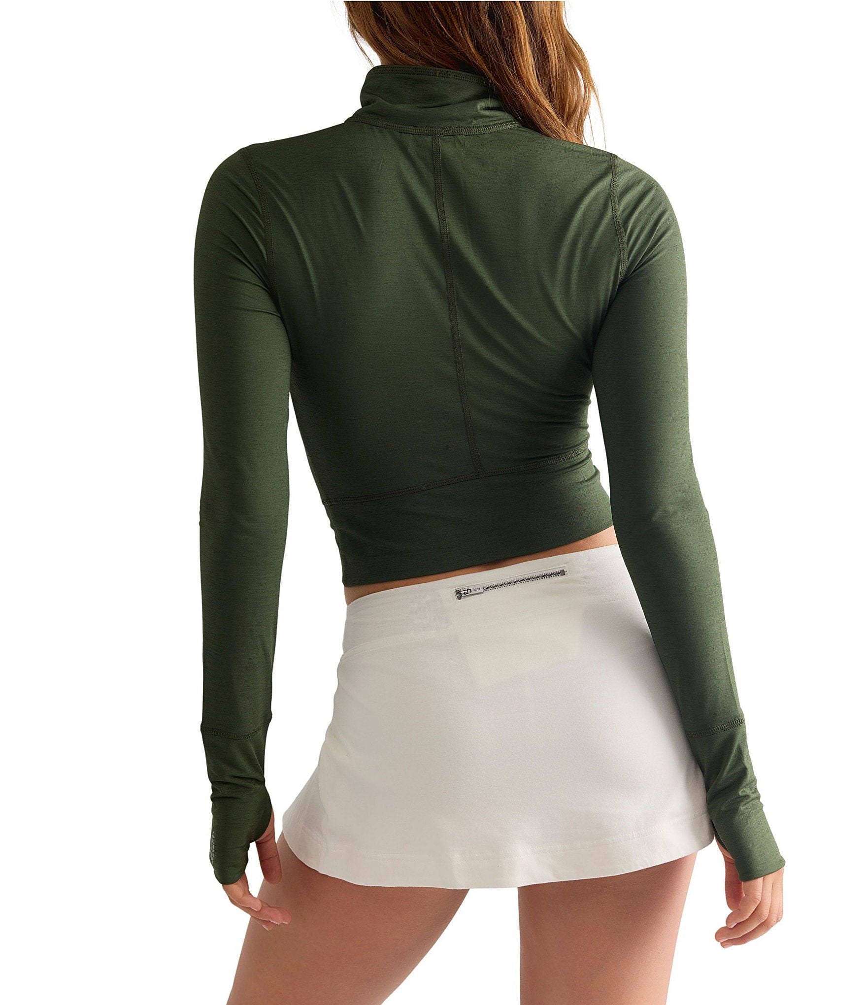 Free People FP Movement Tempo Ruched Half Zip Long Sleeve Top