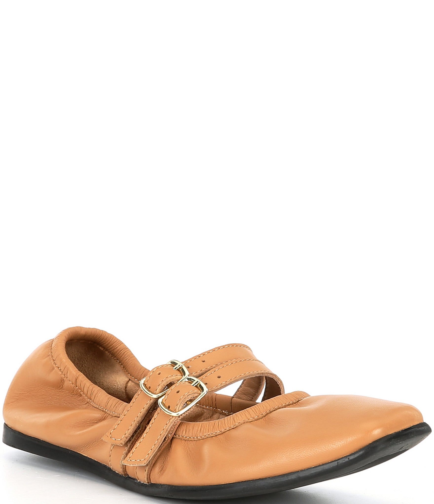 Free People Gemini Leather Buckle Ballet Flats Dillard s