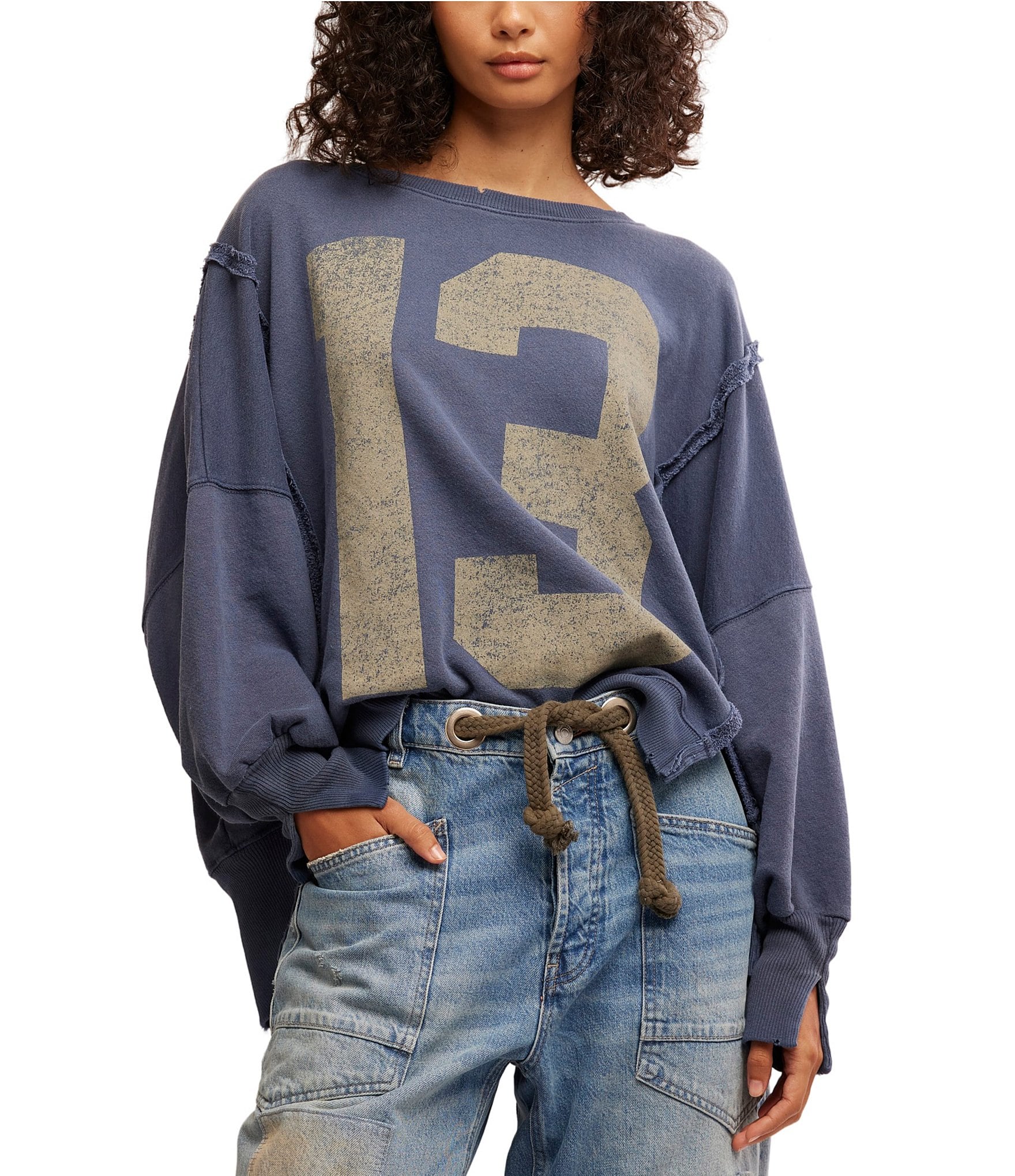 Free People Graphic Camden Varsity Number Graphic Scoop Neck