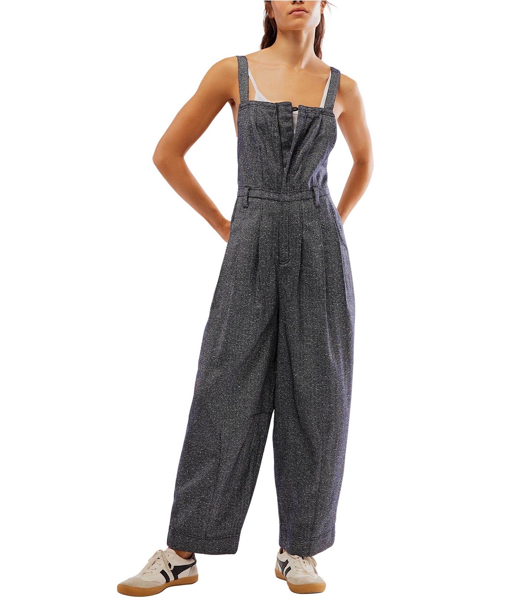 Lionshy Square Neck Double Lined Jumpsuit Sleeveless Bodysuit For