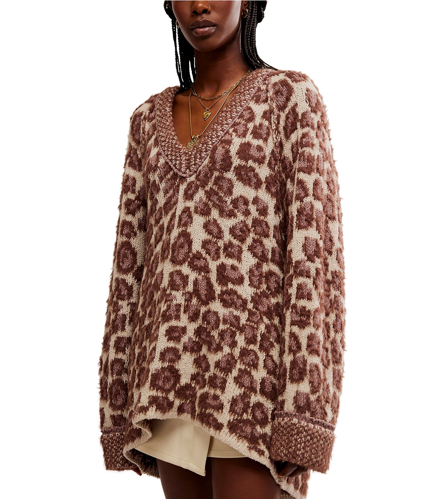 Free people leopard sweatshirts on sale