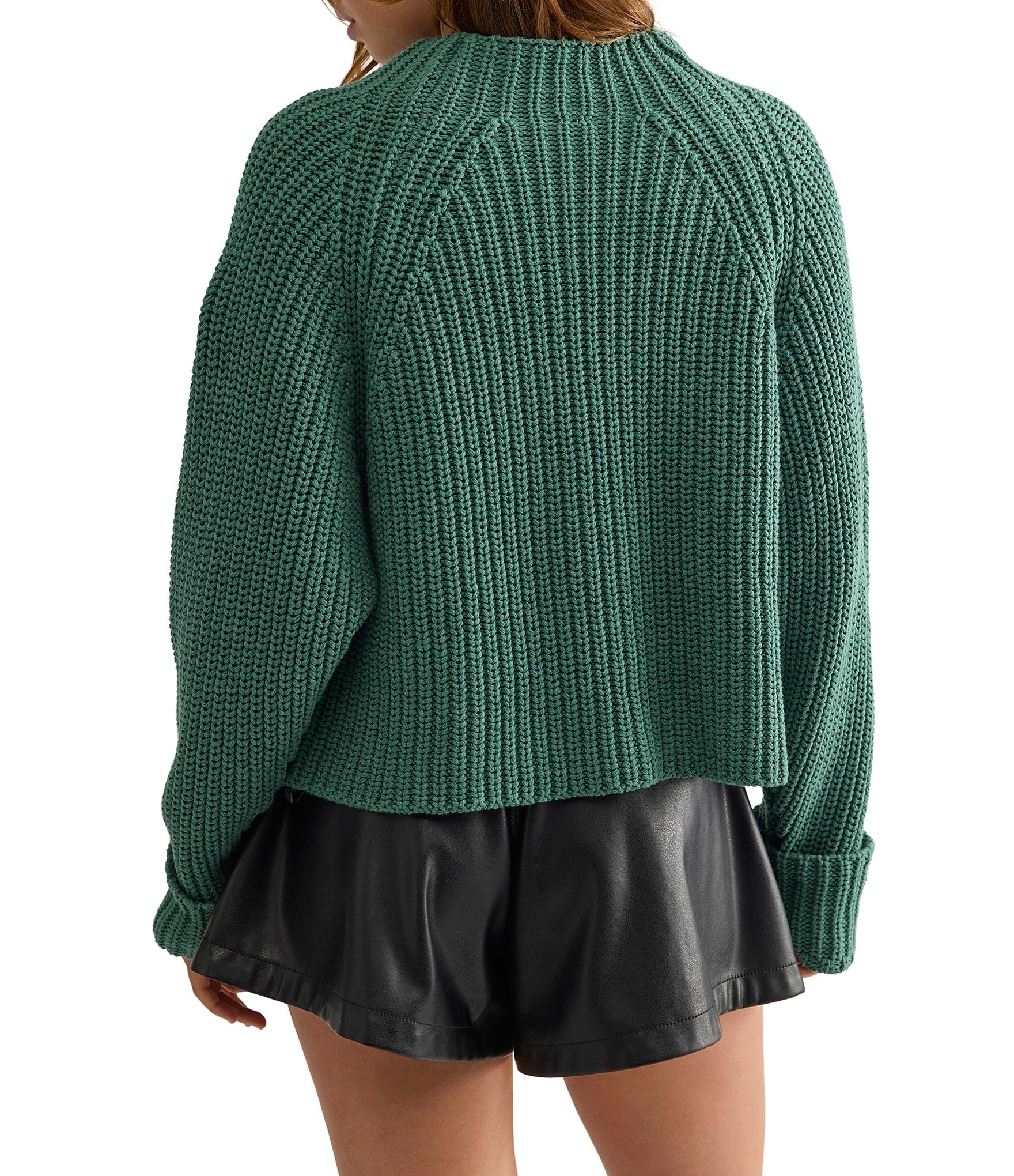 Free People Low Tide Crew Neck Long Sleeve Knit Pullover Sweater