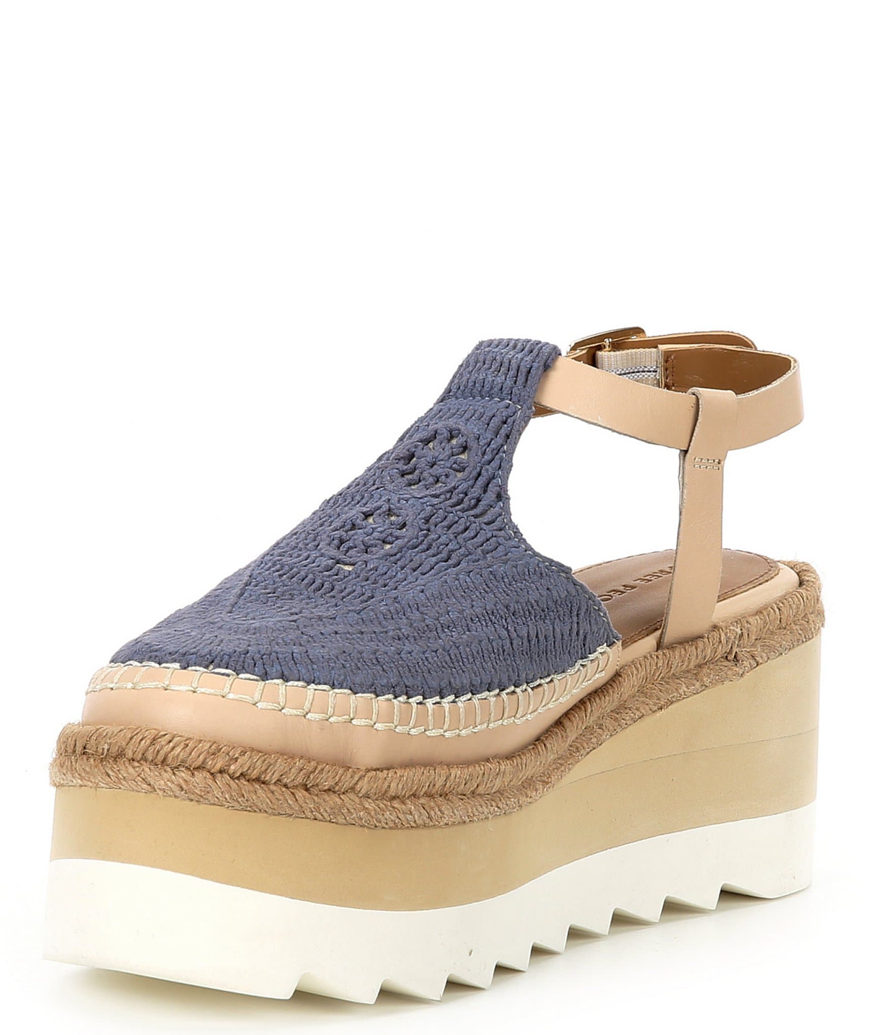 Free People Morning In Mykonos Crochet Platform Wedge Espadrilles