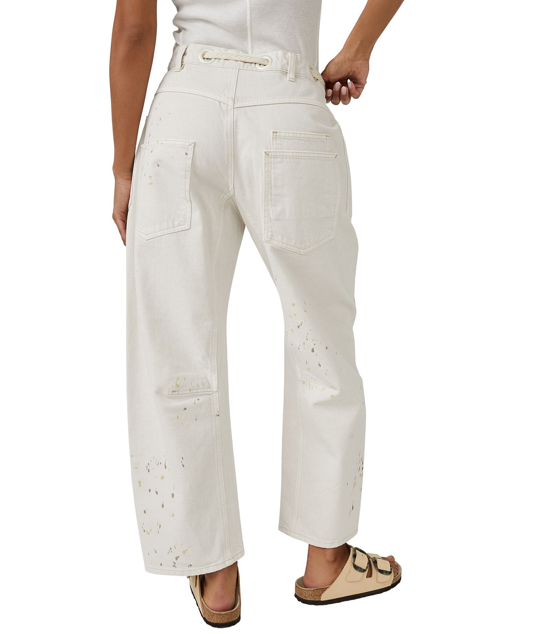 Free People Moxie Low Slung Pull-On Barrel Jeans