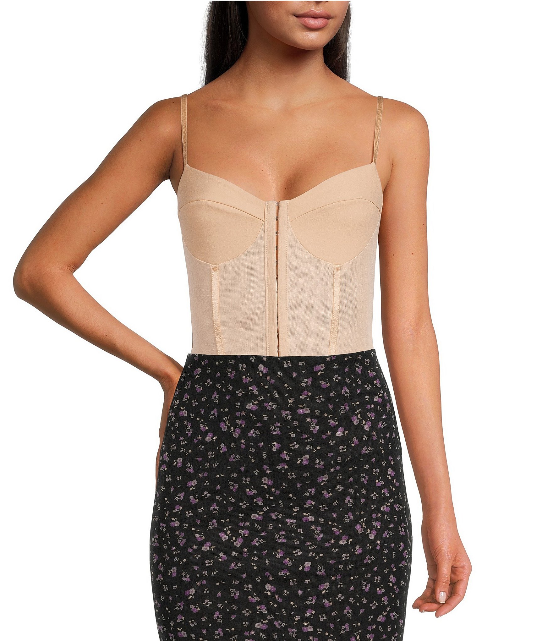 Free People Night Rhythm Corset Bodysuit