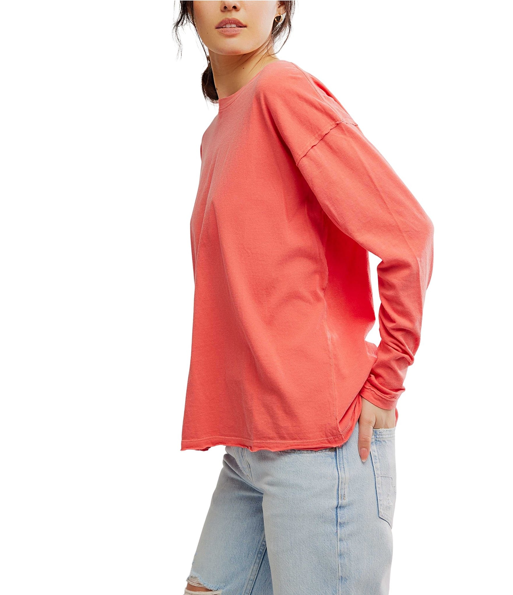 Free People Nina Crew Neck Long Sleeve Tee