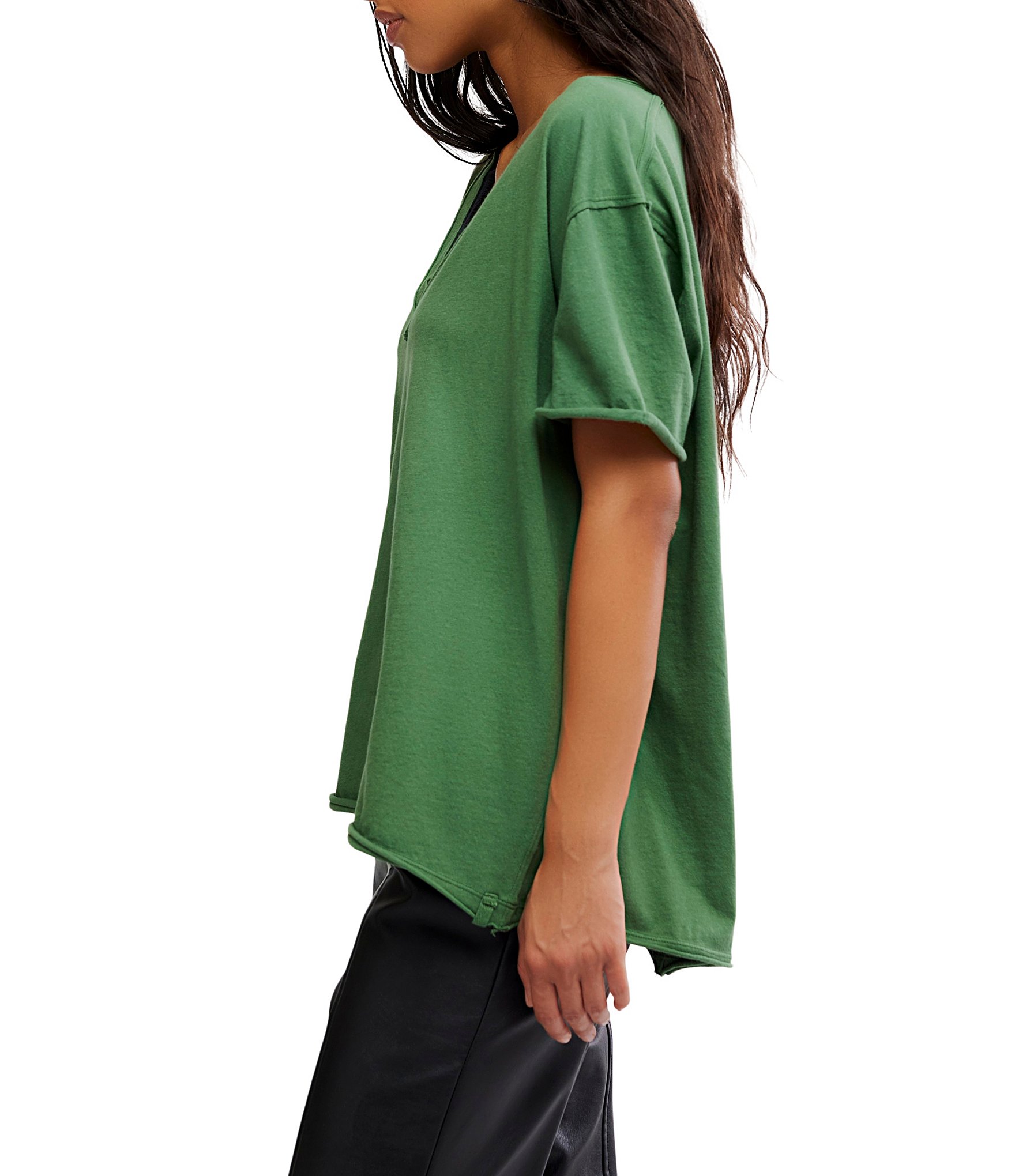 Free People Nina V-Neck Short Sleeve Tee