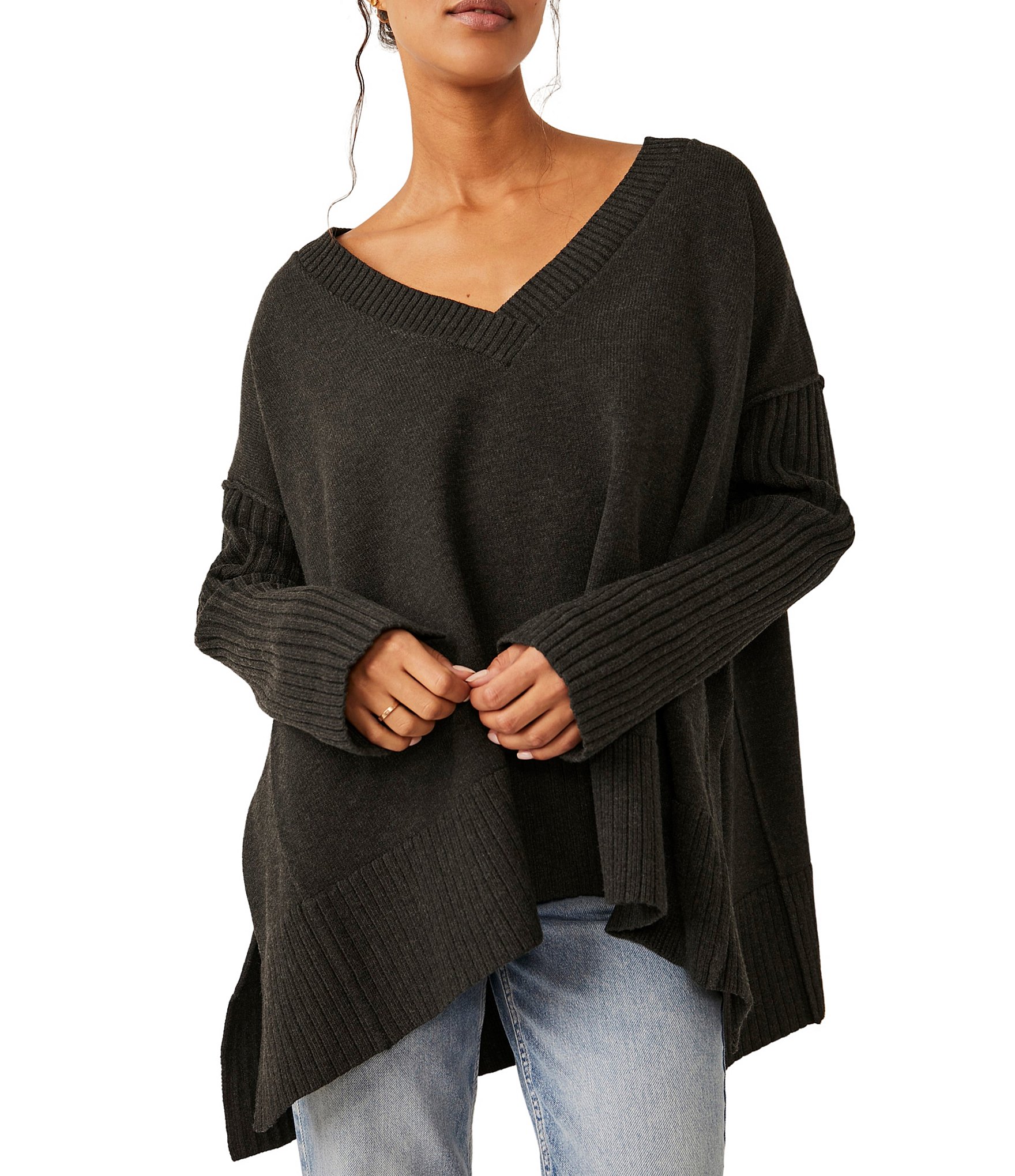 Womens black clearance tunic sweaters