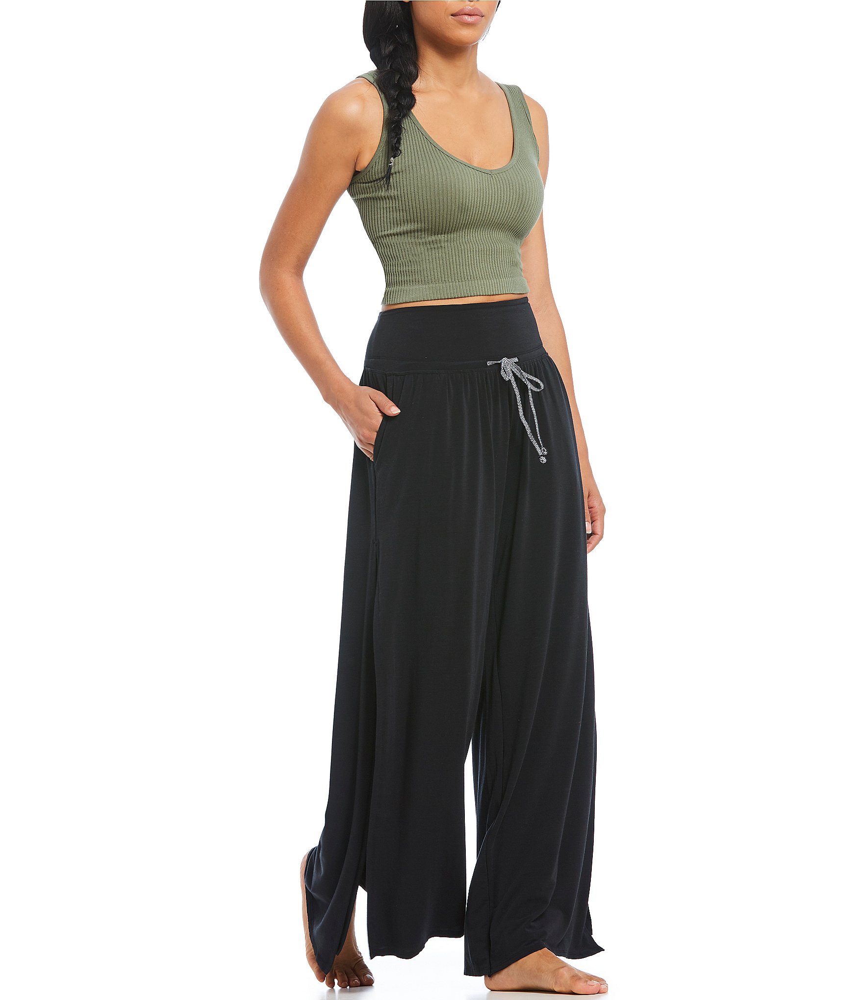 Free People Ribbed V-Neck Sleeveless Cropped Brami