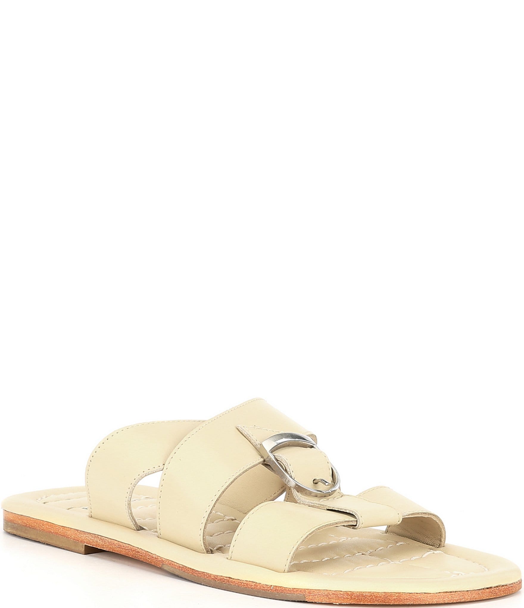 Free People Sloan Leather Buckle Slide Sandals Dillard s